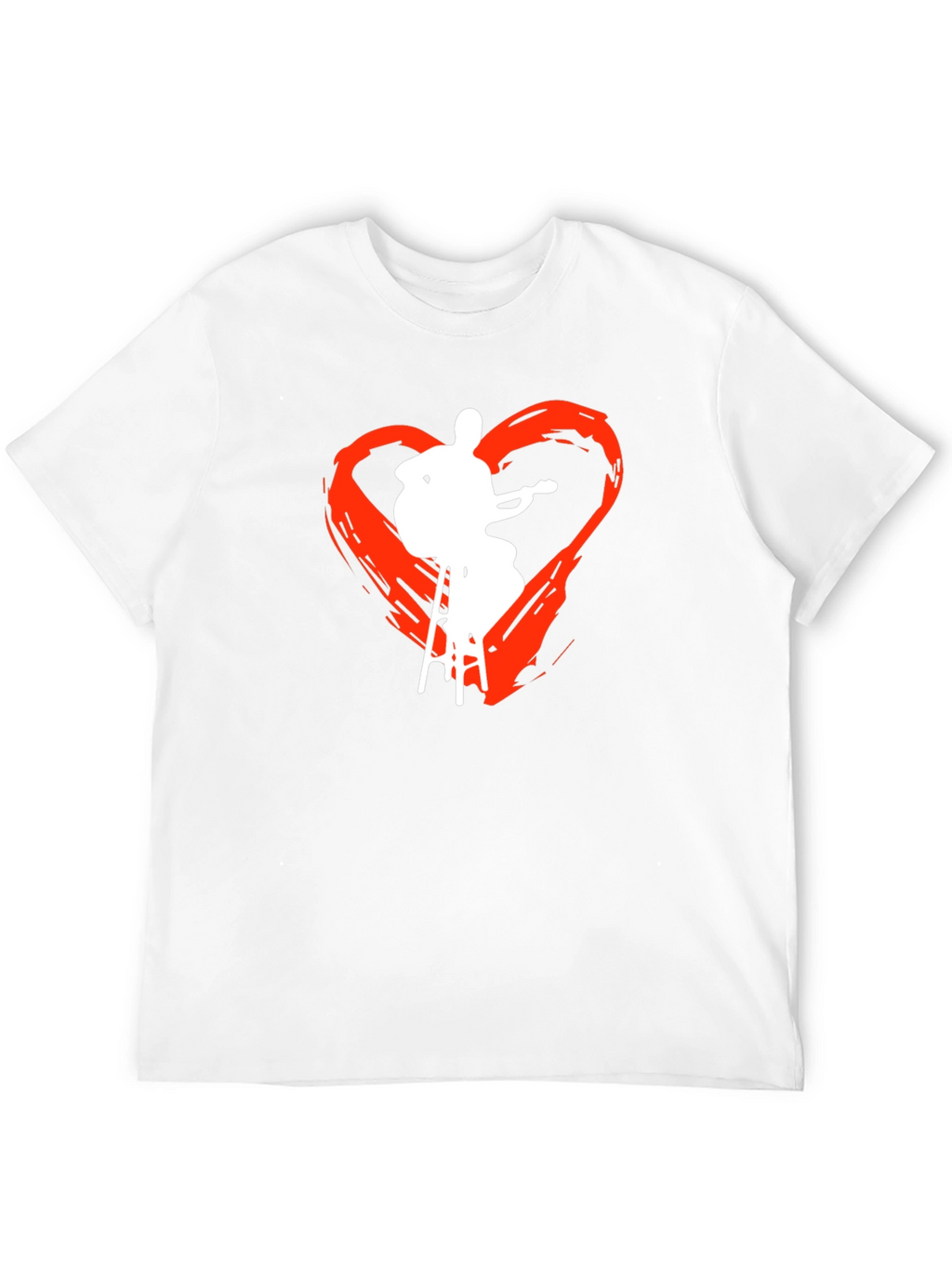 Guitarist Heart Graphic Tee - Black Cotton T-Shirt