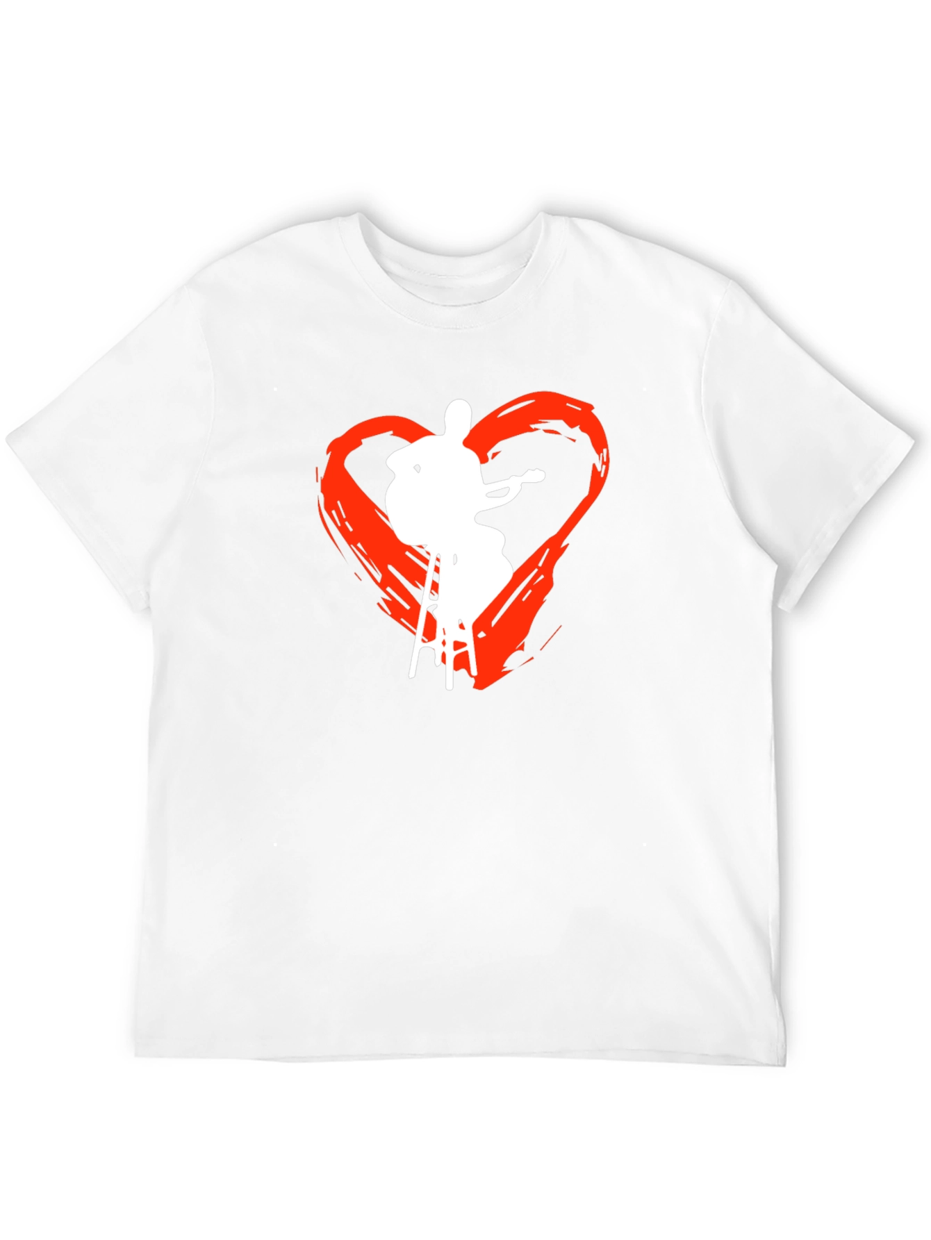 Guitarist Heart Graphic Tee - Black Cotton T-Shirt