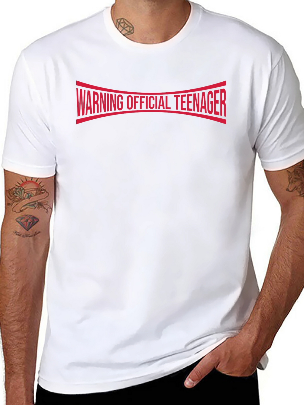 Warning Official Teenager T-Shirt - Black Cotton Tee
