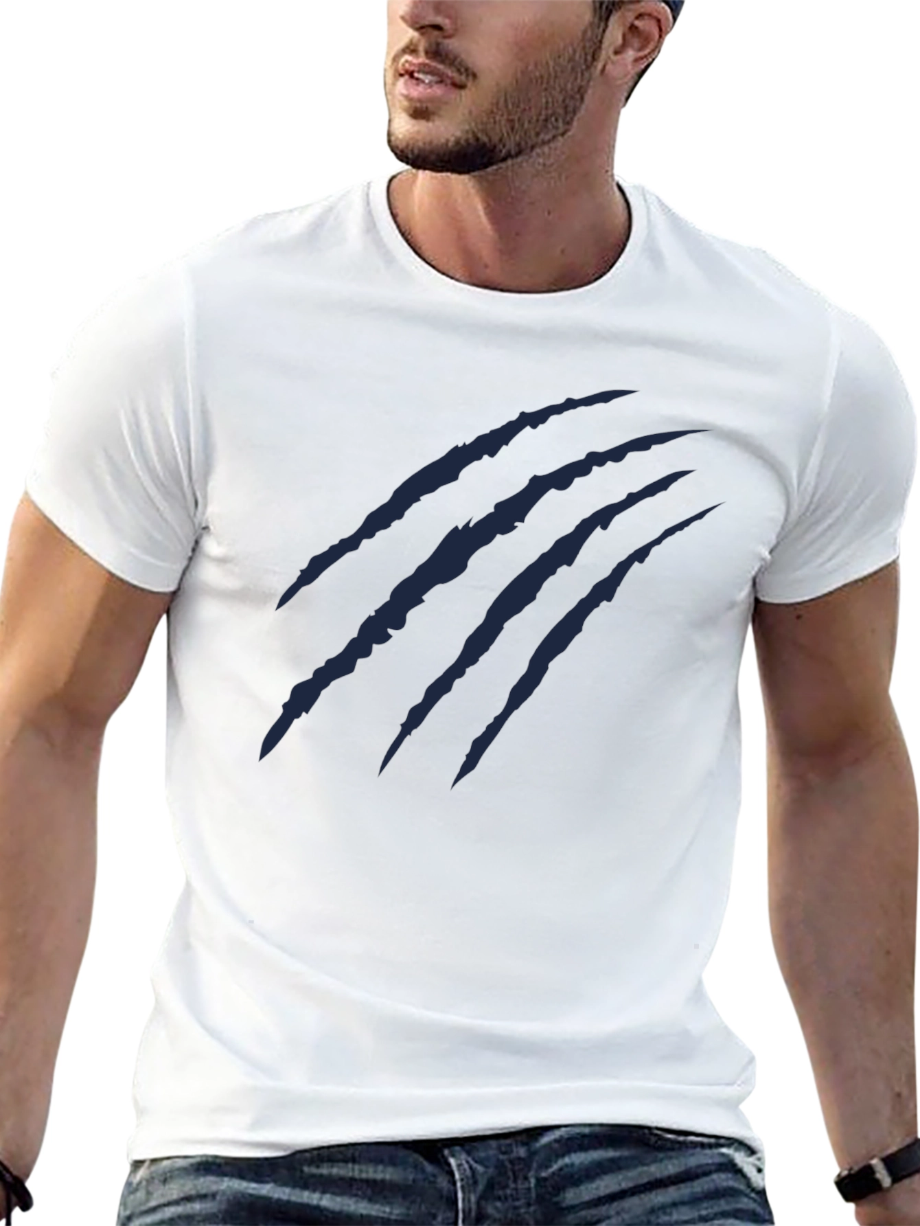 Claw Mark Graphic Tee - Casual Mens T-Shirt