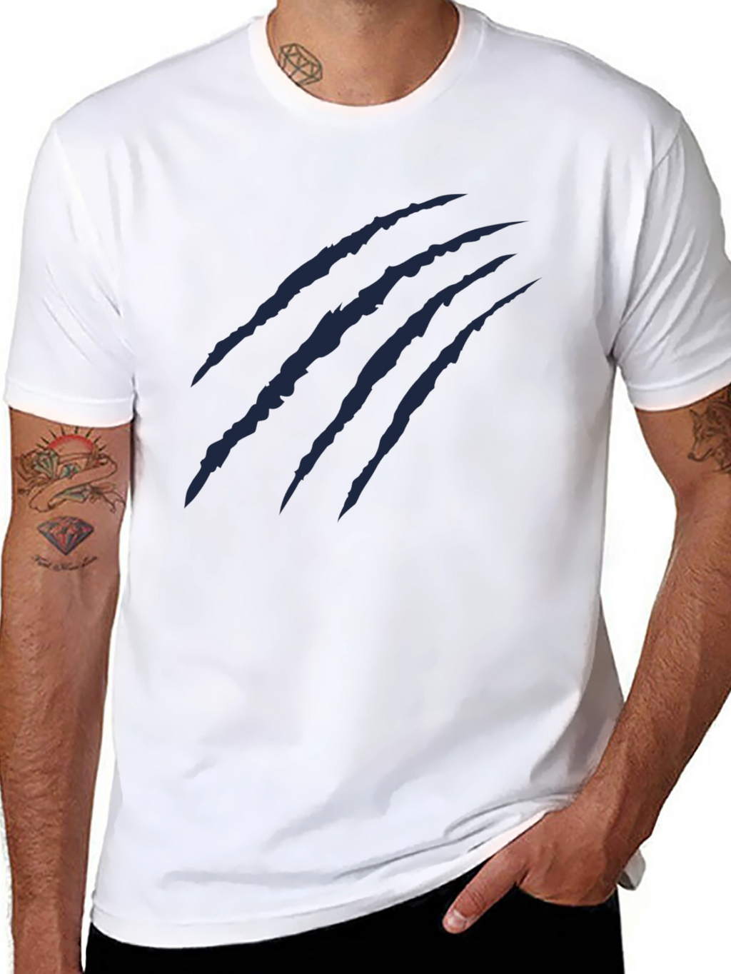 Claw Mark Graphic Tee - Casual Mens T-Shirt
