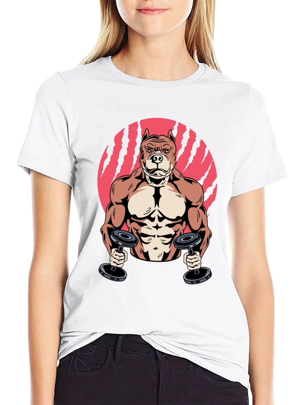 Muscle Dog Graphic Tee - Gym Humor T-Shirt