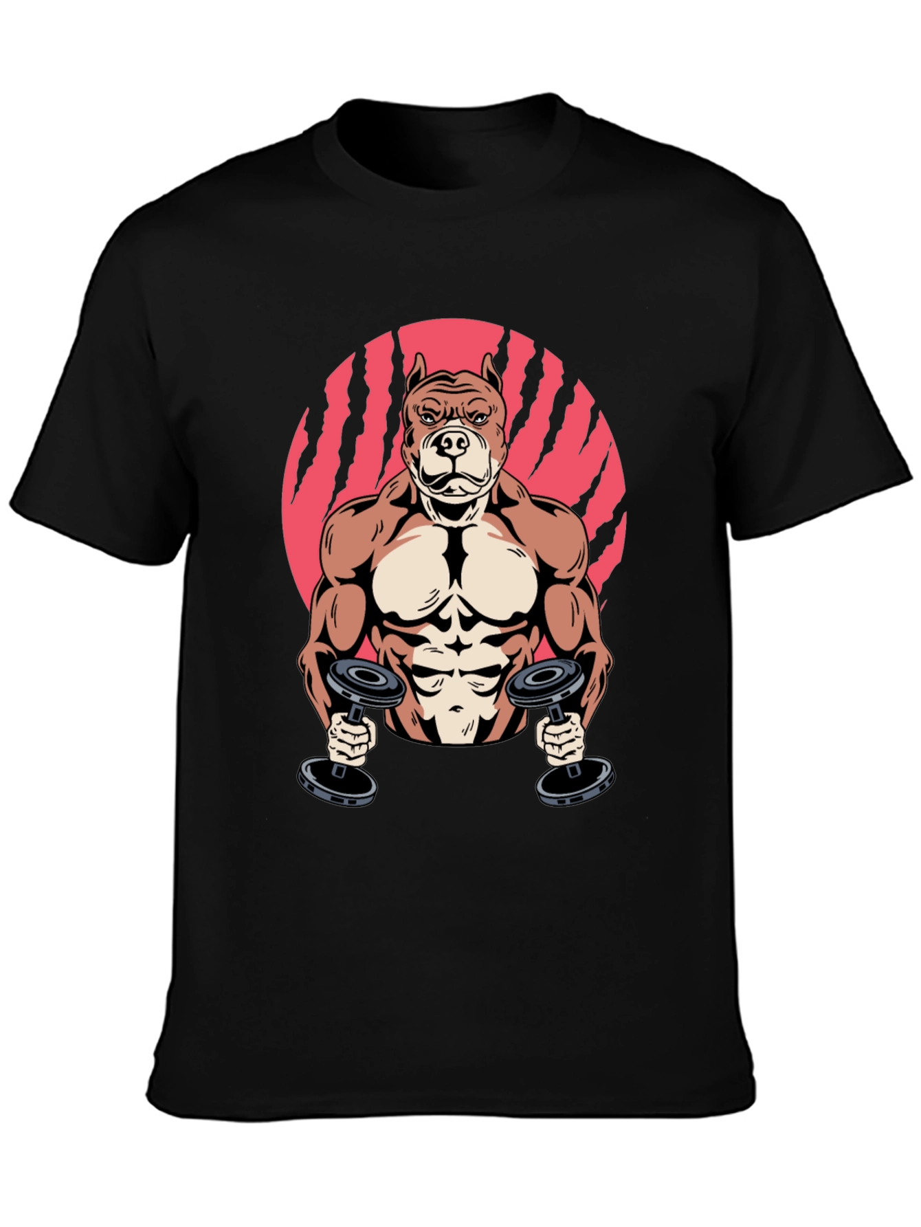 Muscle Dog Graphic Tee - Gym Humor T-Shirt