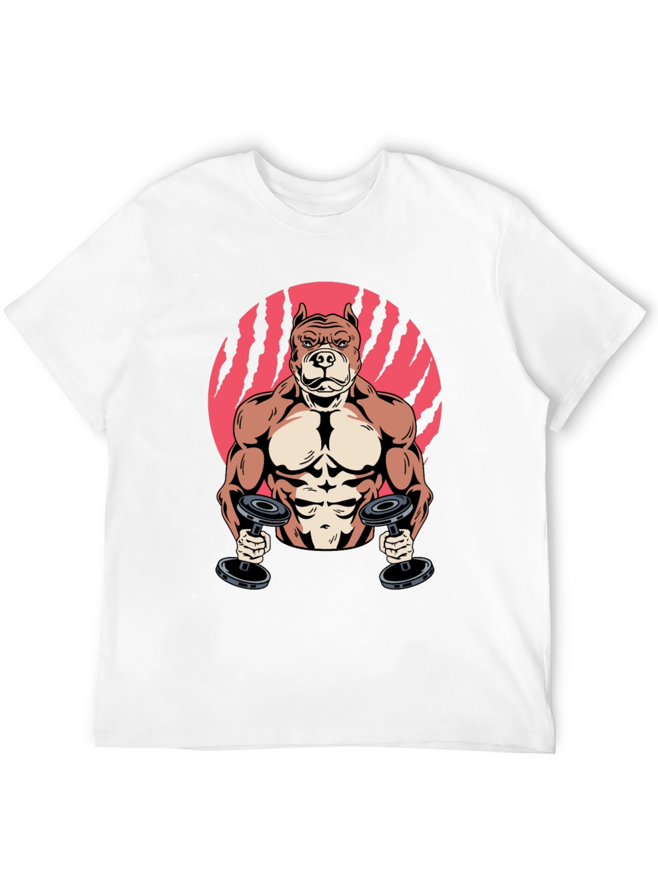 Muscle Dog Graphic Tee - Gym Humor T-Shirt