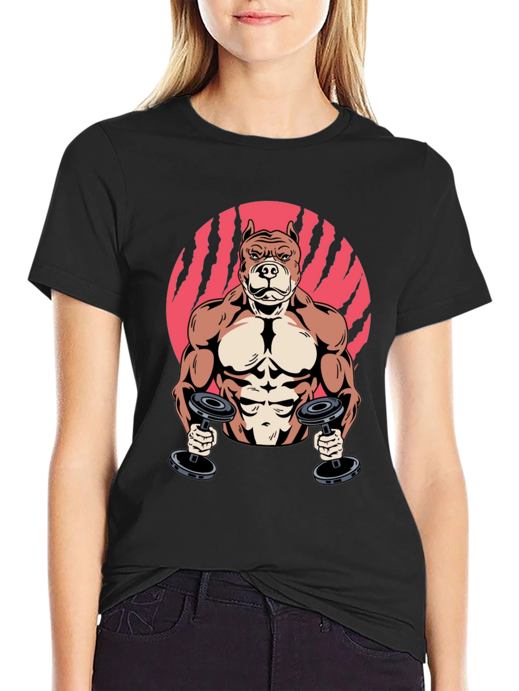 Muscle Dog Graphic Tee - Gym Humor T-Shirt