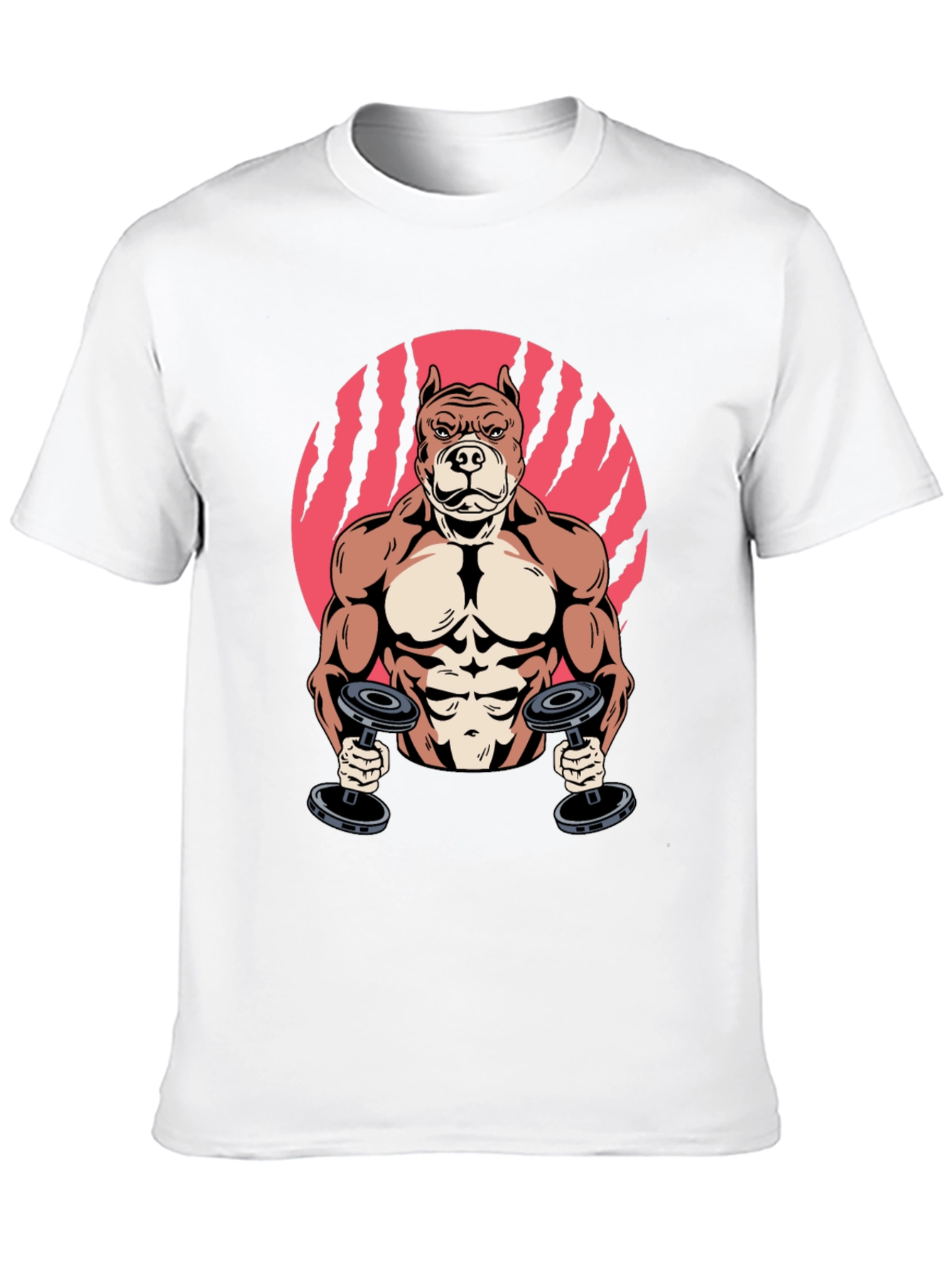 Muscle Dog Graphic Tee - Gym Humor T-Shirt