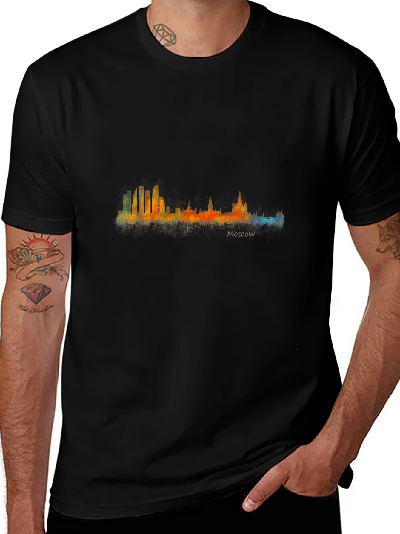 Moscow Skyline T-Shirt - Cityscape Watercolor Tee
