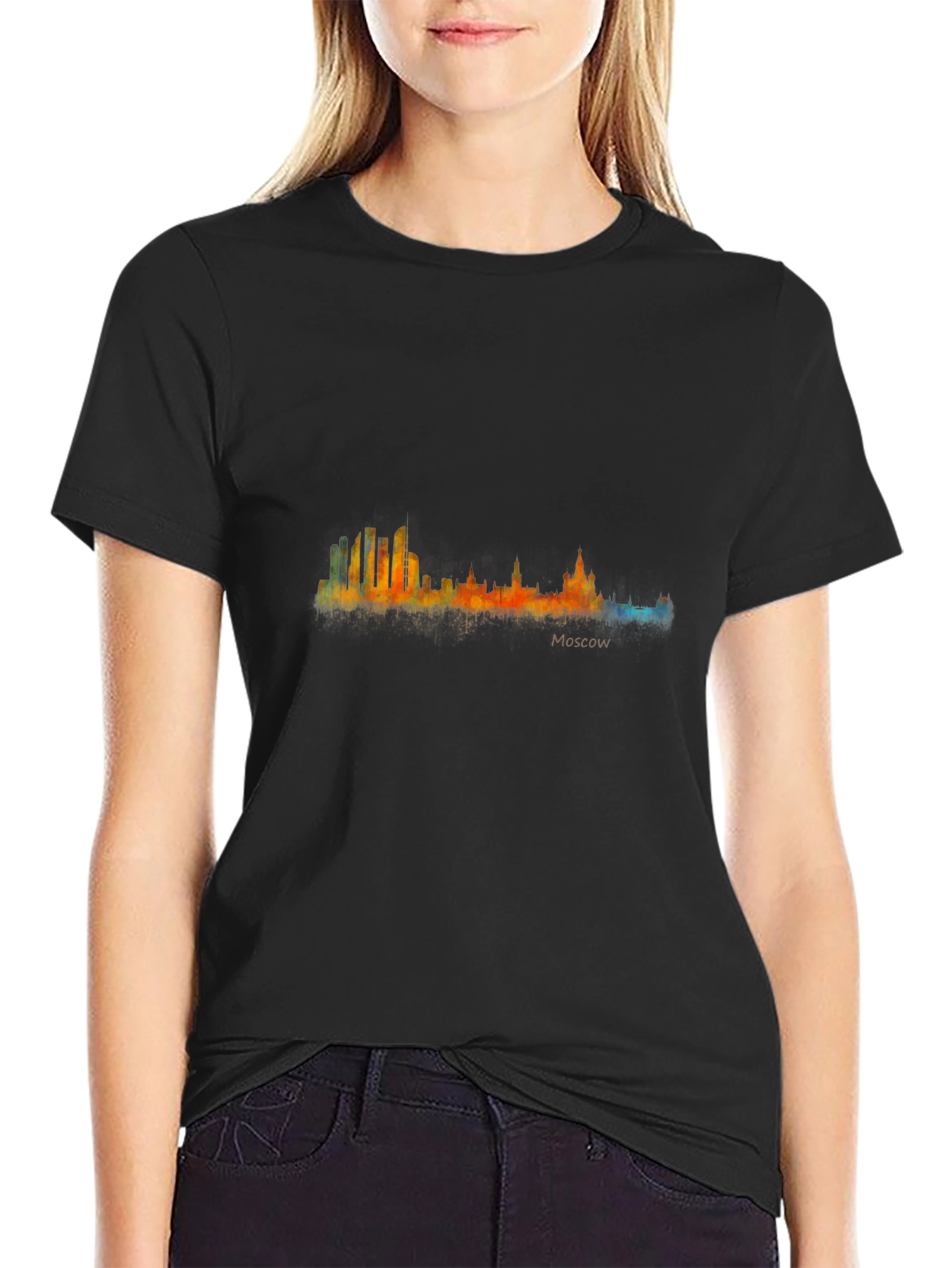 Moscow Skyline T-Shirt - Cityscape Watercolor Tee