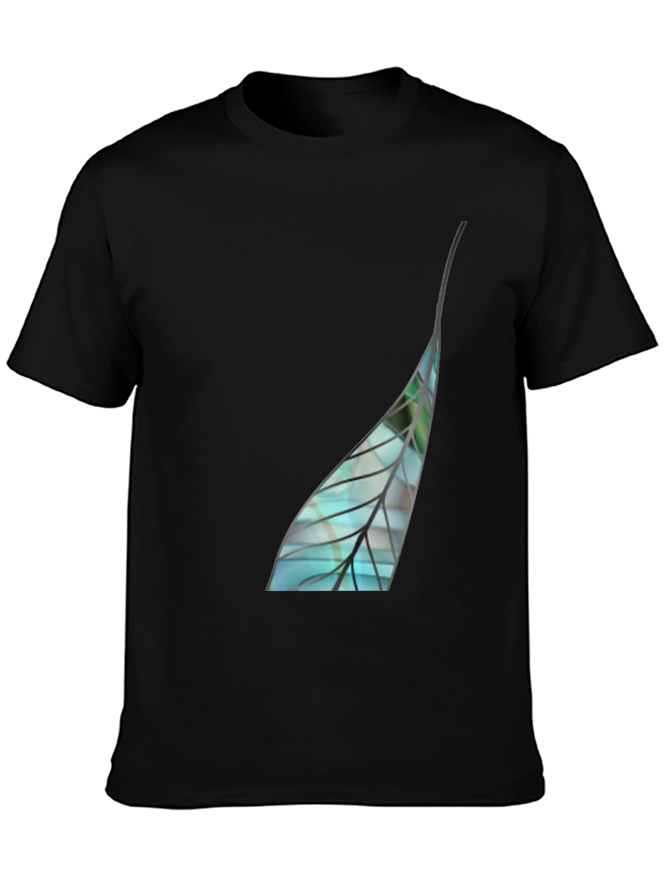 Leaf Graphic Black T-Shirt
