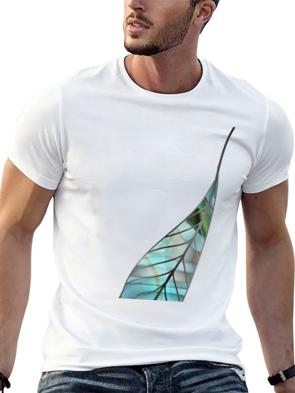 Leaf Graphic Black T-Shirt