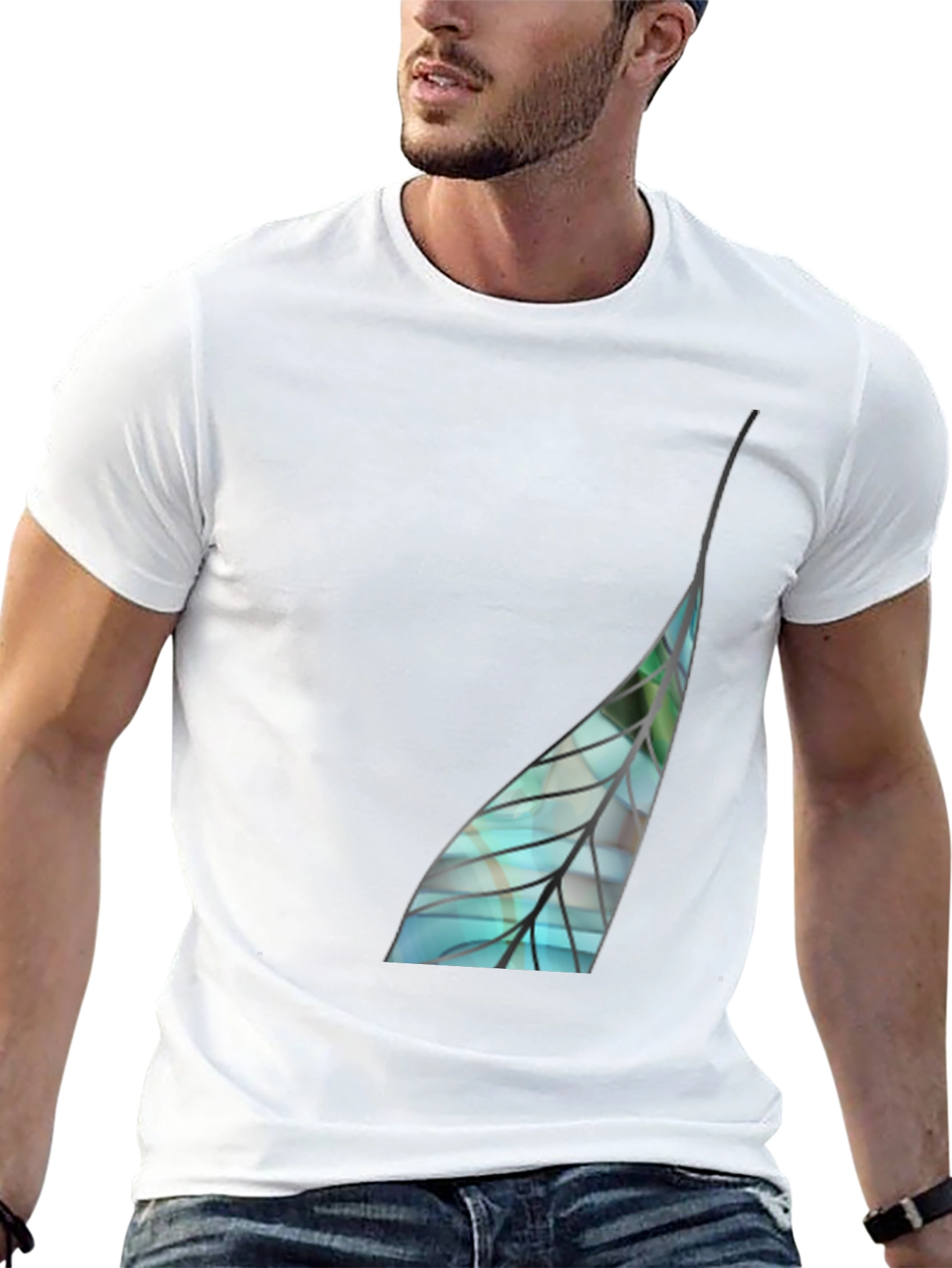 Leaf Graphic Black T-Shirt