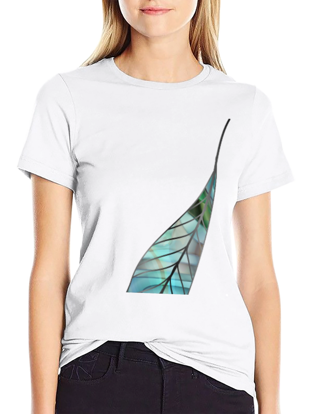 Leaf Graphic Black T-Shirt