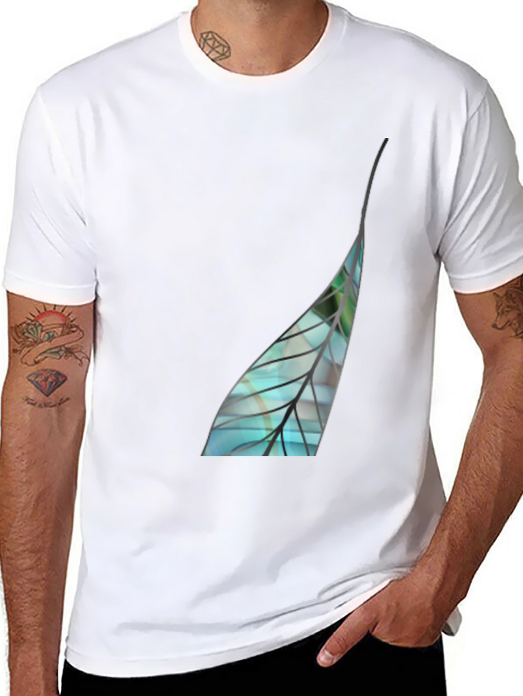Leaf Graphic Black T-Shirt