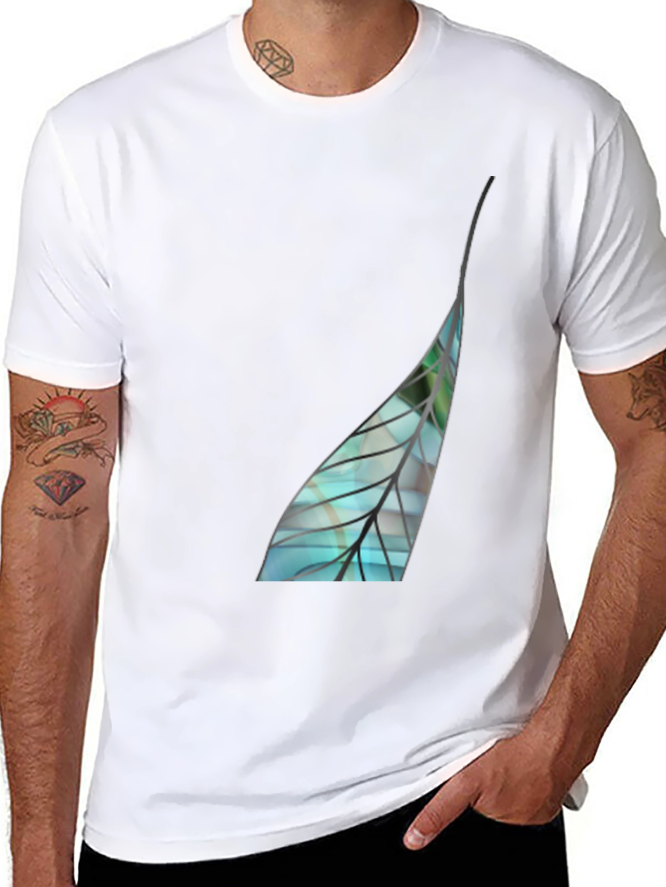 Leaf Graphic Black T-Shirt