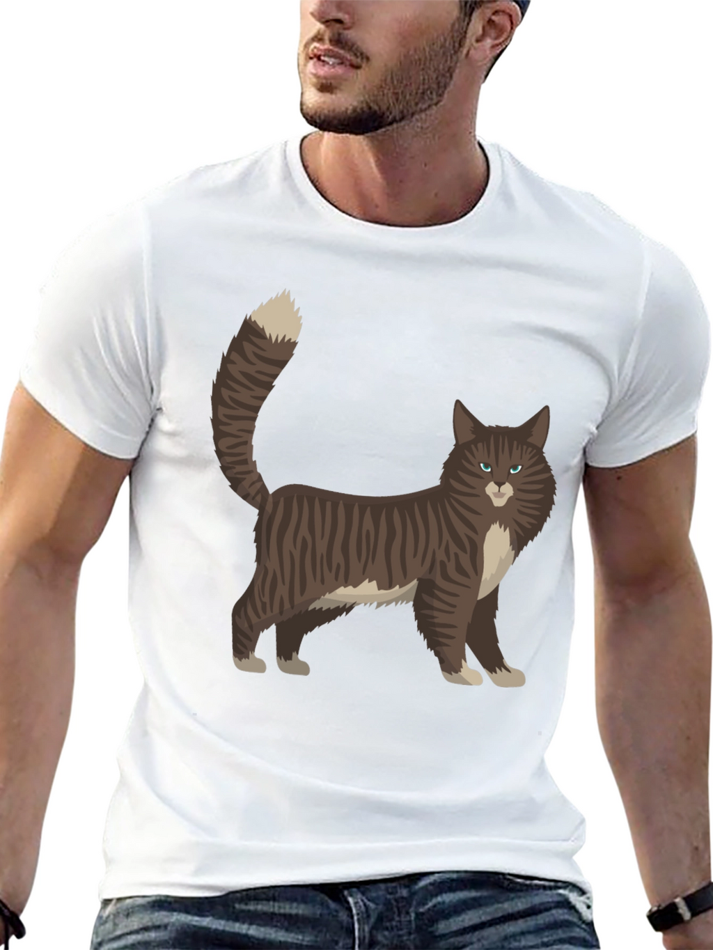 Cat Graphic Tee - Black Casual T-Shirt