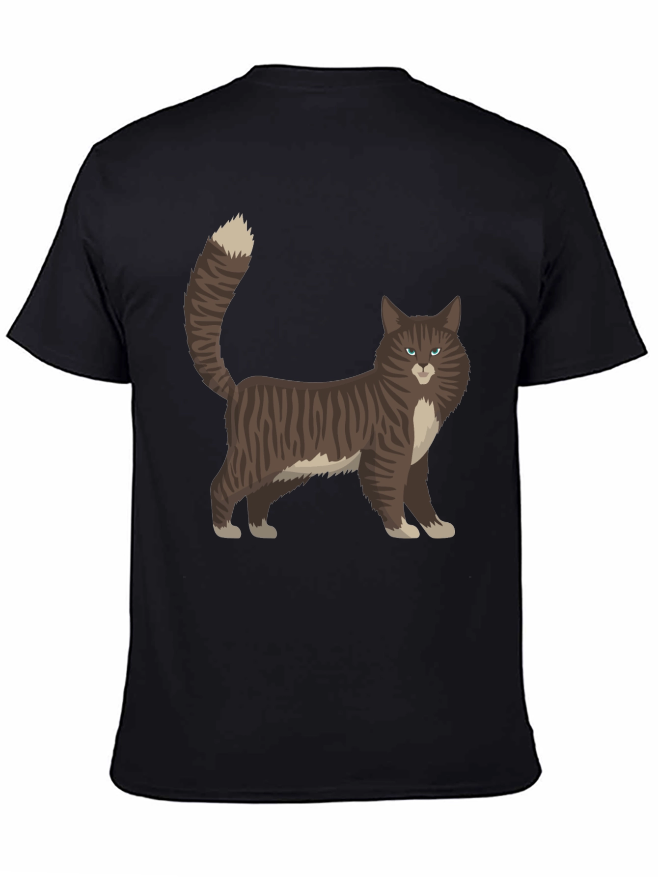 Cat Graphic Tee - Black Casual T-Shirt