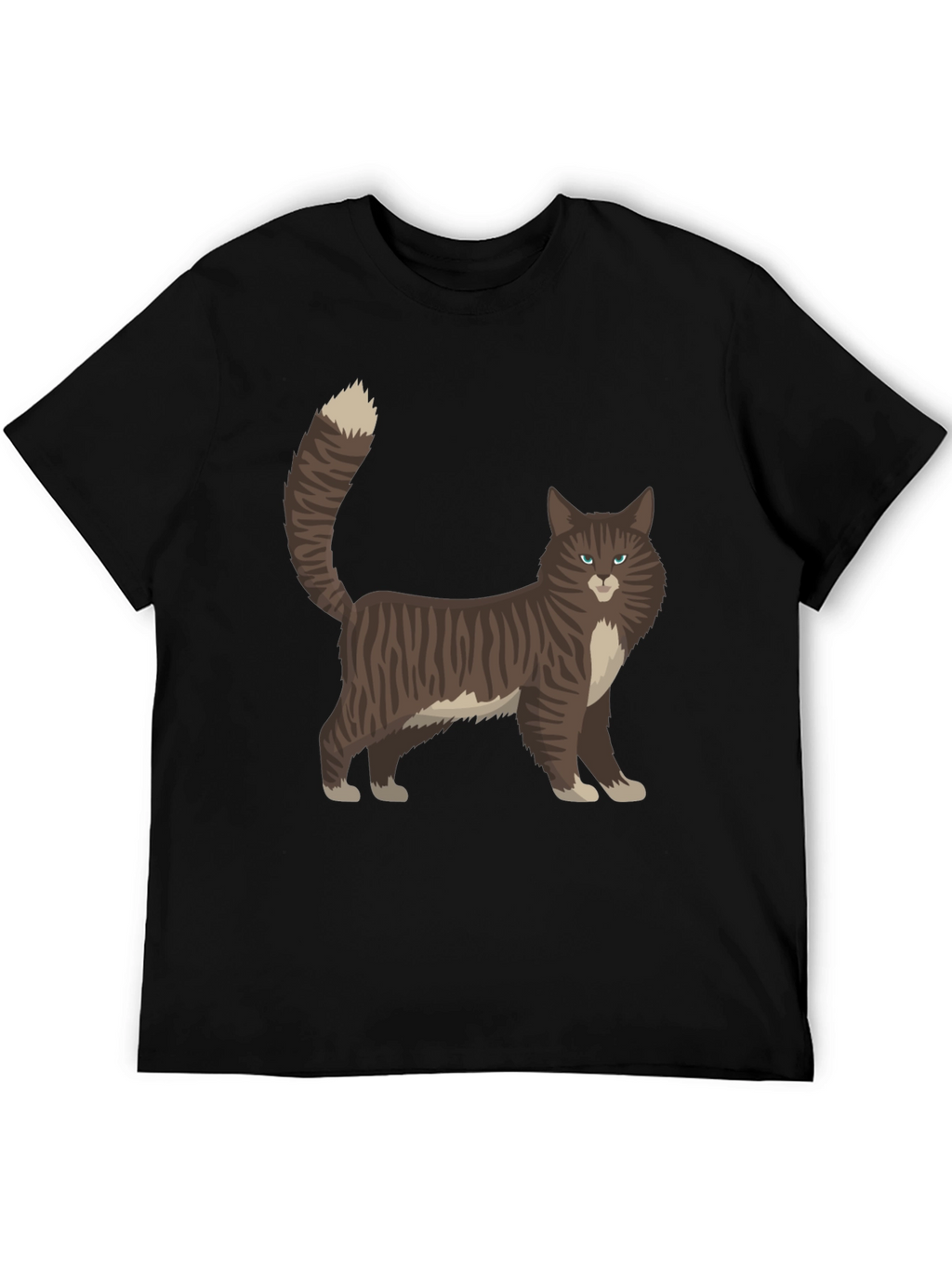 Cat Graphic Tee - Black Casual T-Shirt