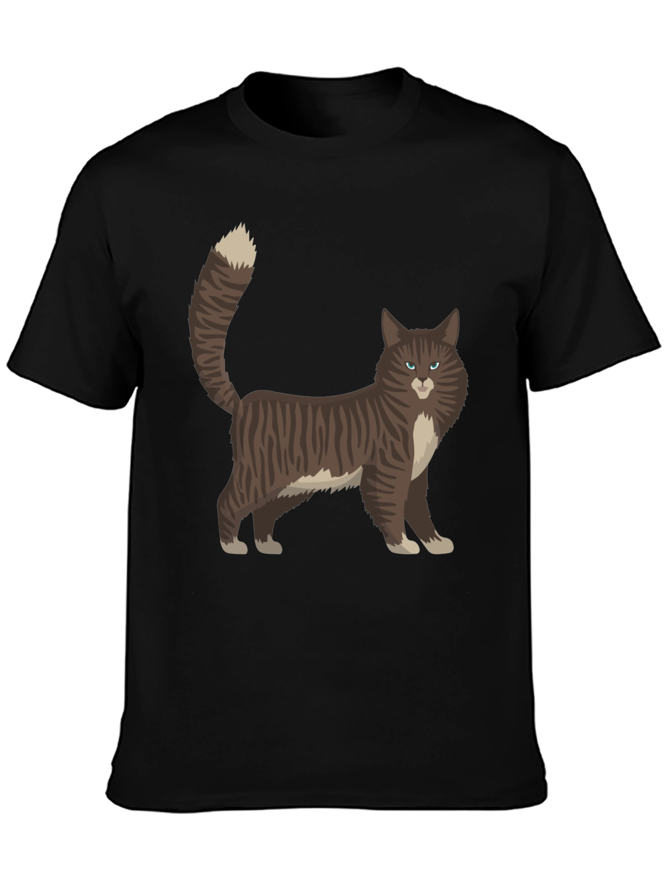 Cat Graphic Tee - Black Casual T-Shirt