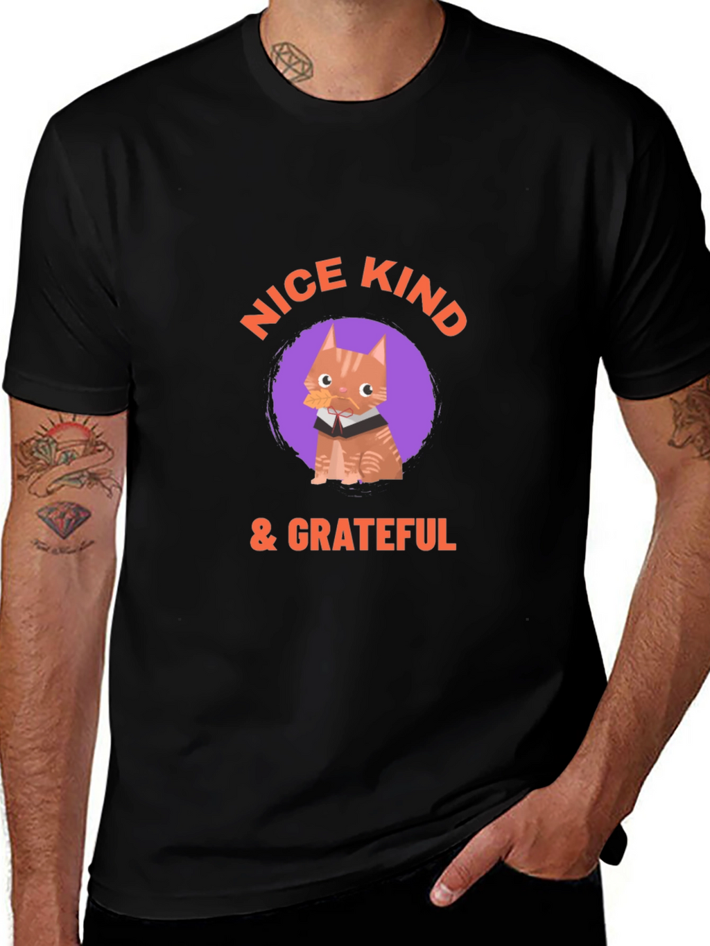 Kind Cat Graphic Tee - Mens Black T-Shirt