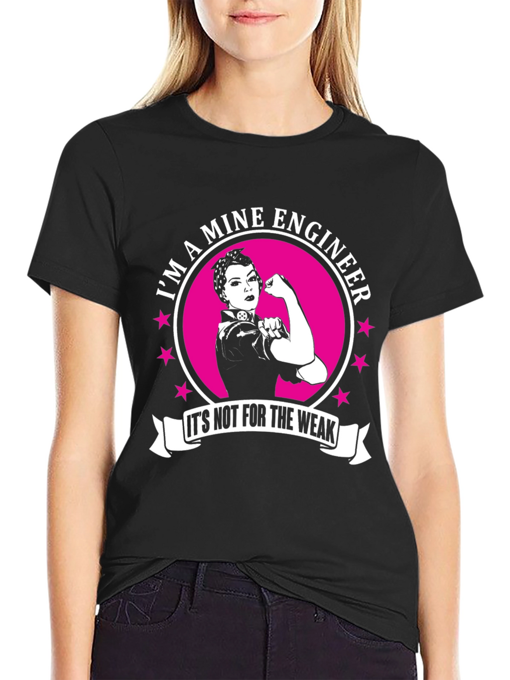Mine Engineer Strong Woman T-Shirt
