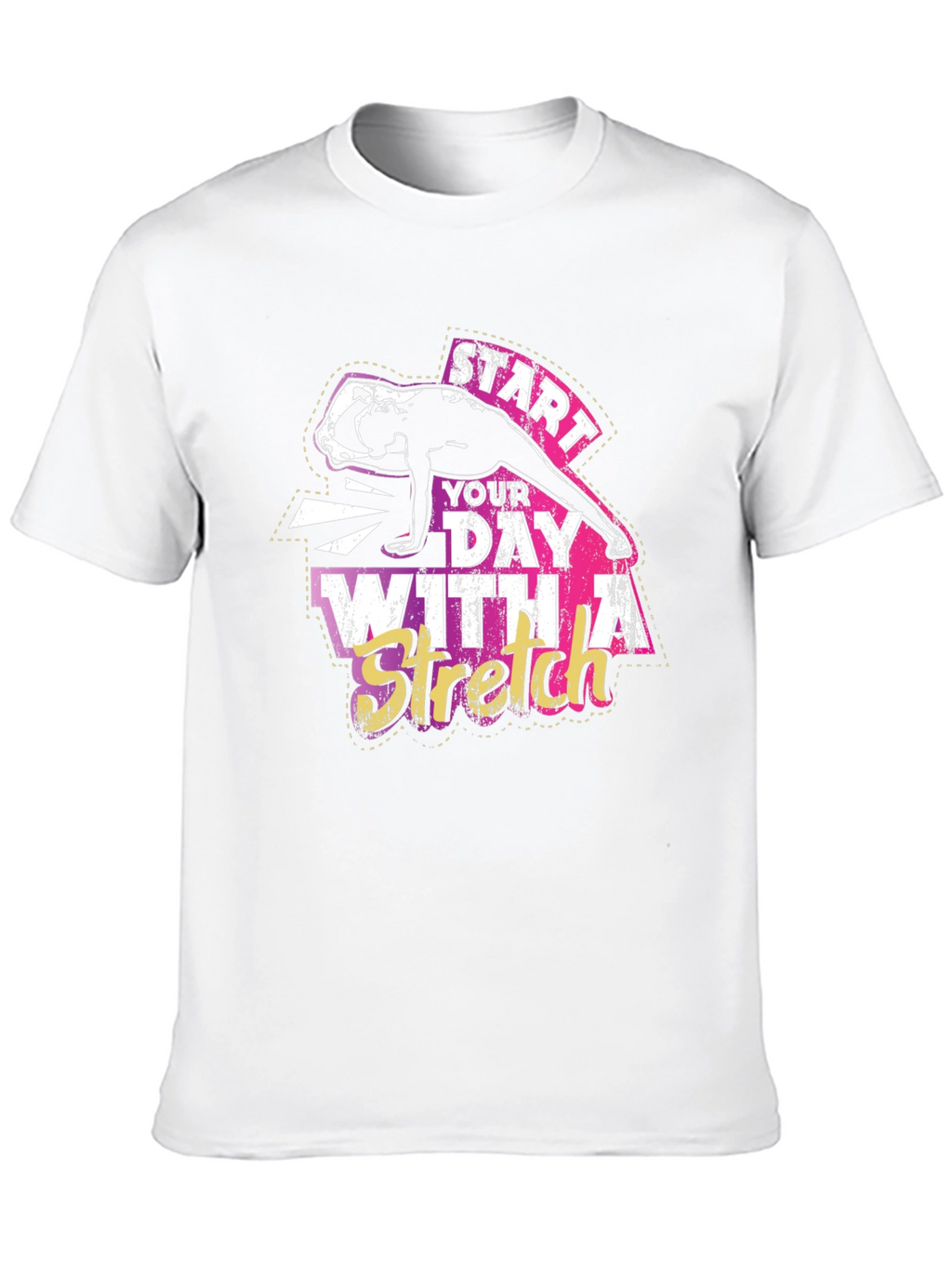 Start Your Day With A Stretch Black T-Shirt