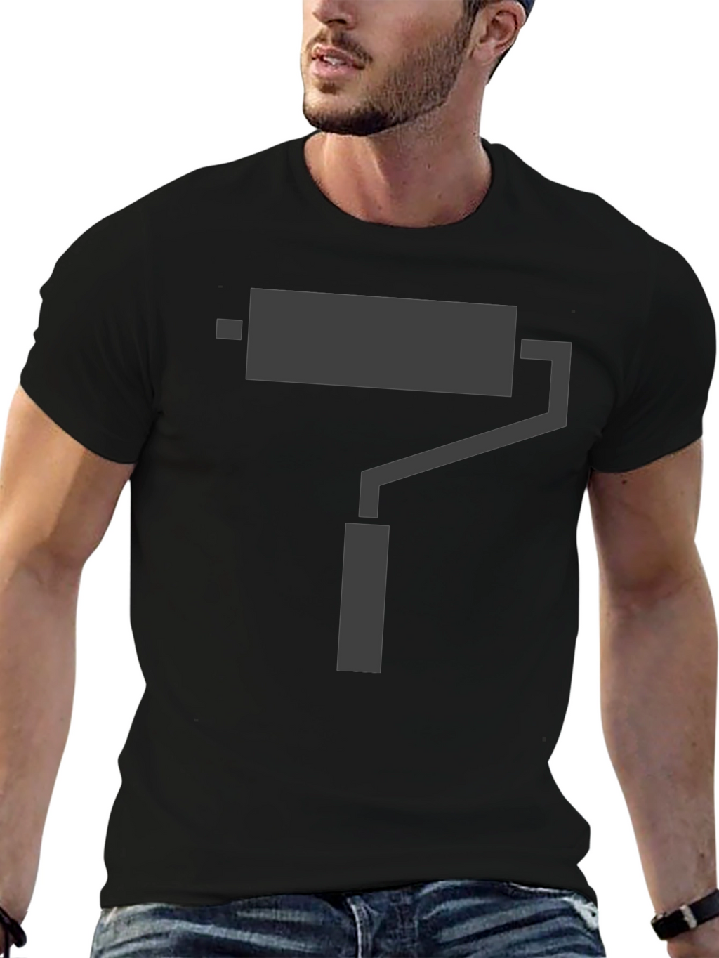 Painter Roller Graphic Tee - Casual Cotton Shirt
