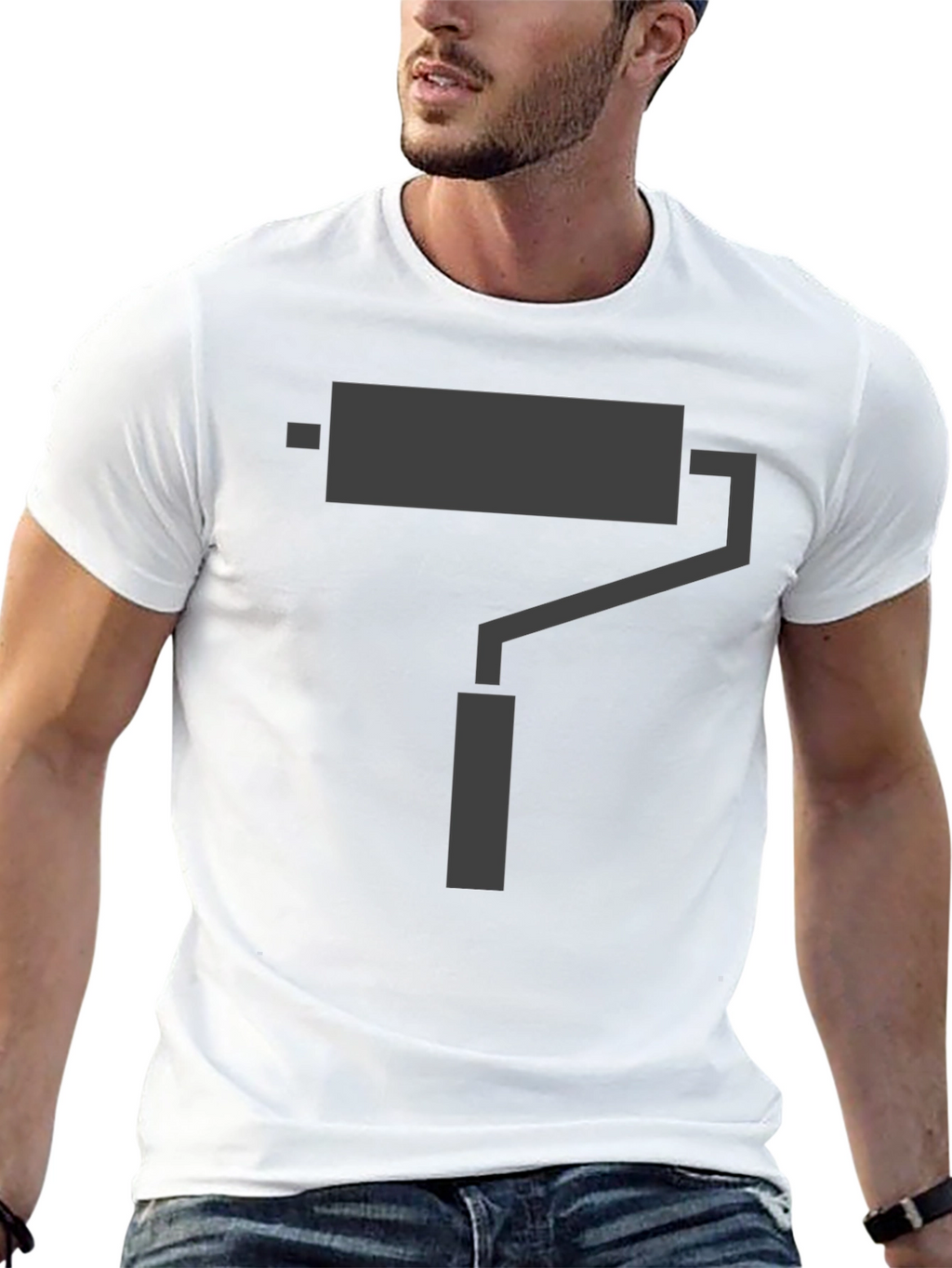 Painter Roller Graphic Tee - Casual Cotton Shirt
