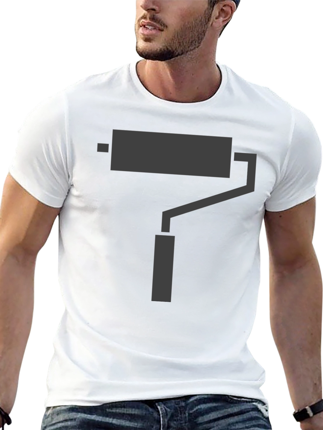 Painter Roller Graphic Tee - Casual Cotton Shirt