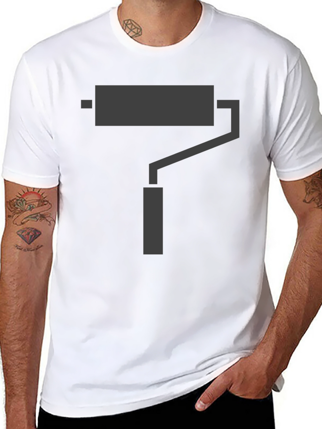 Painter Roller Graphic Tee - Casual Cotton Shirt
