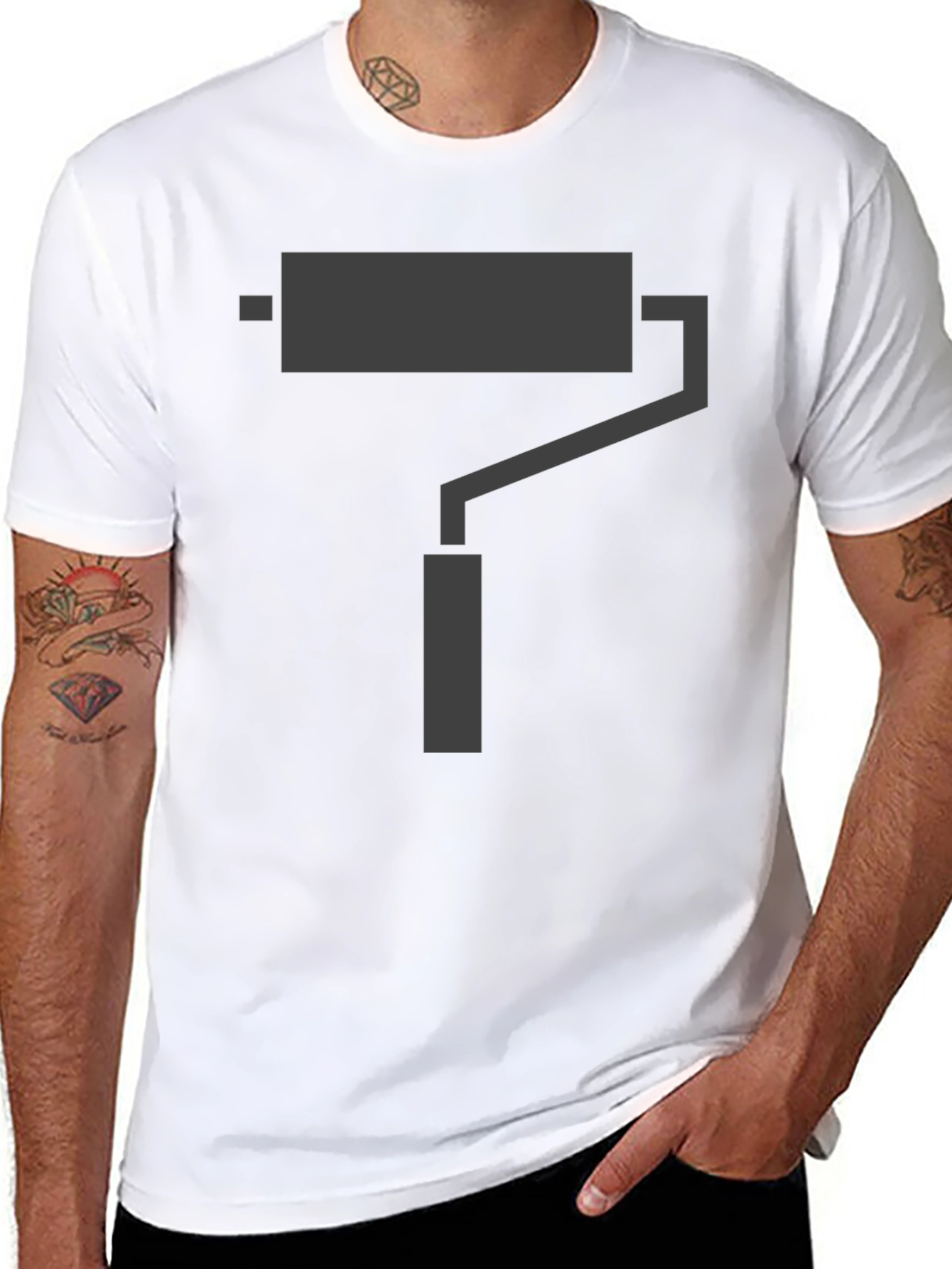 Painter Roller Graphic Tee - Casual Cotton Shirt