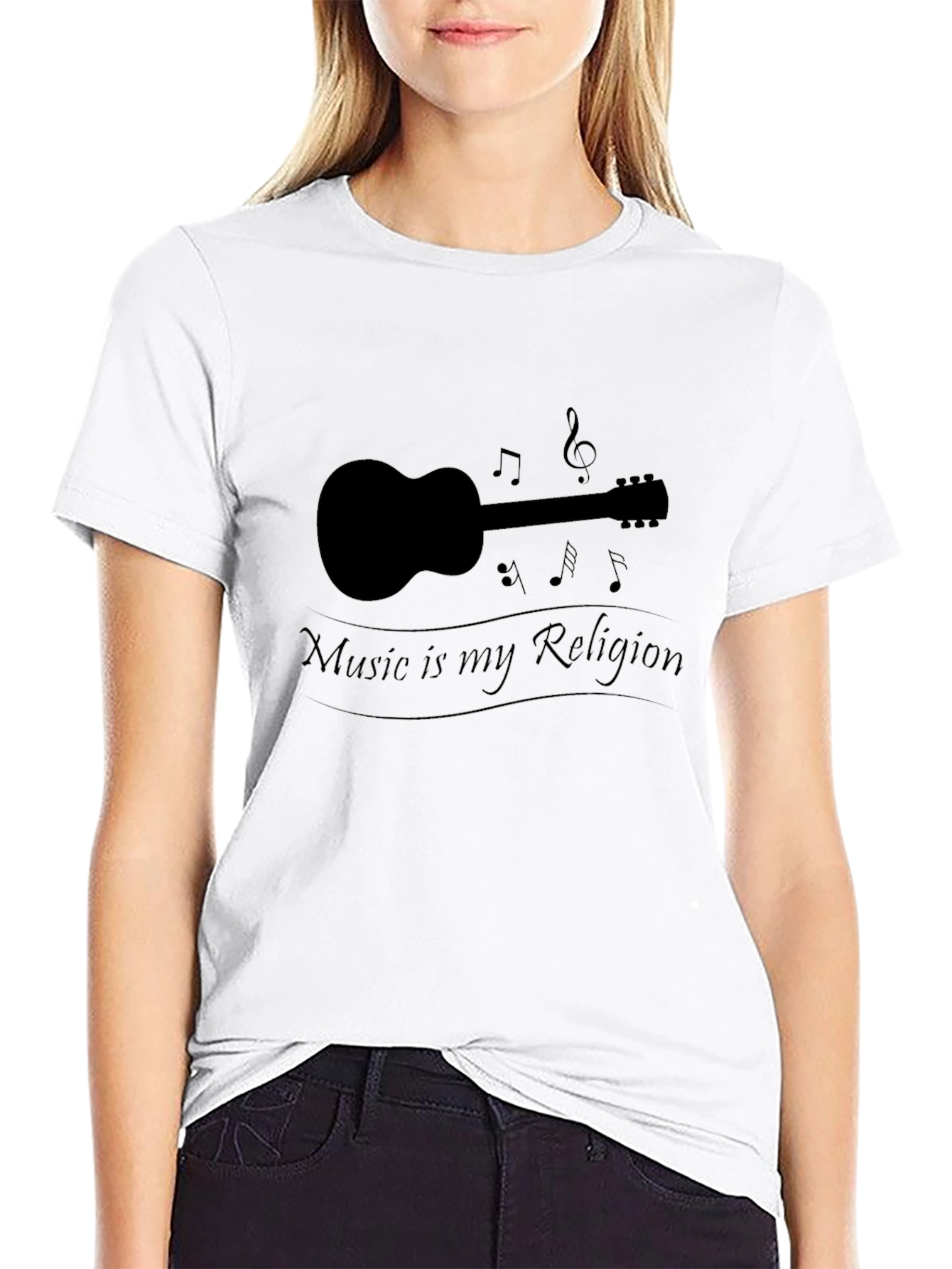 Music is My Religion T-Shirt - Guitar Design