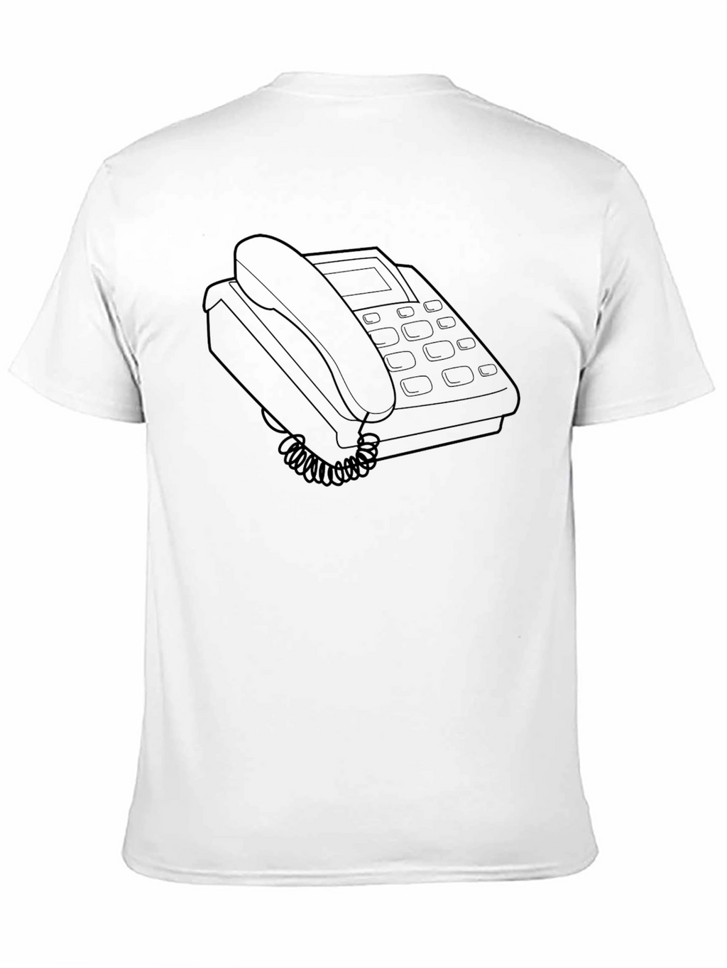 Retro Desk Phone Graphic Tee - Black
