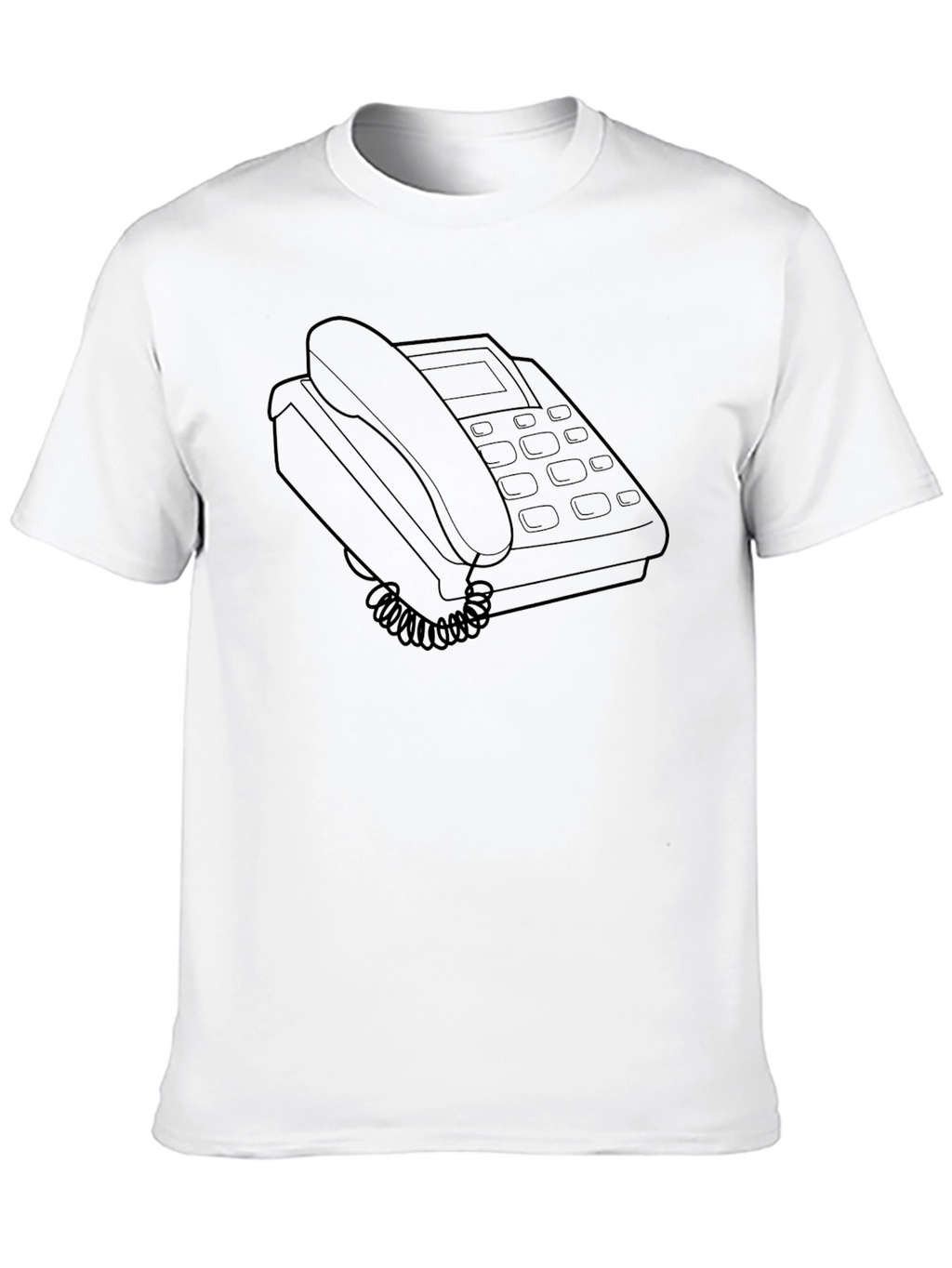 Retro Desk Phone Graphic Tee - Black