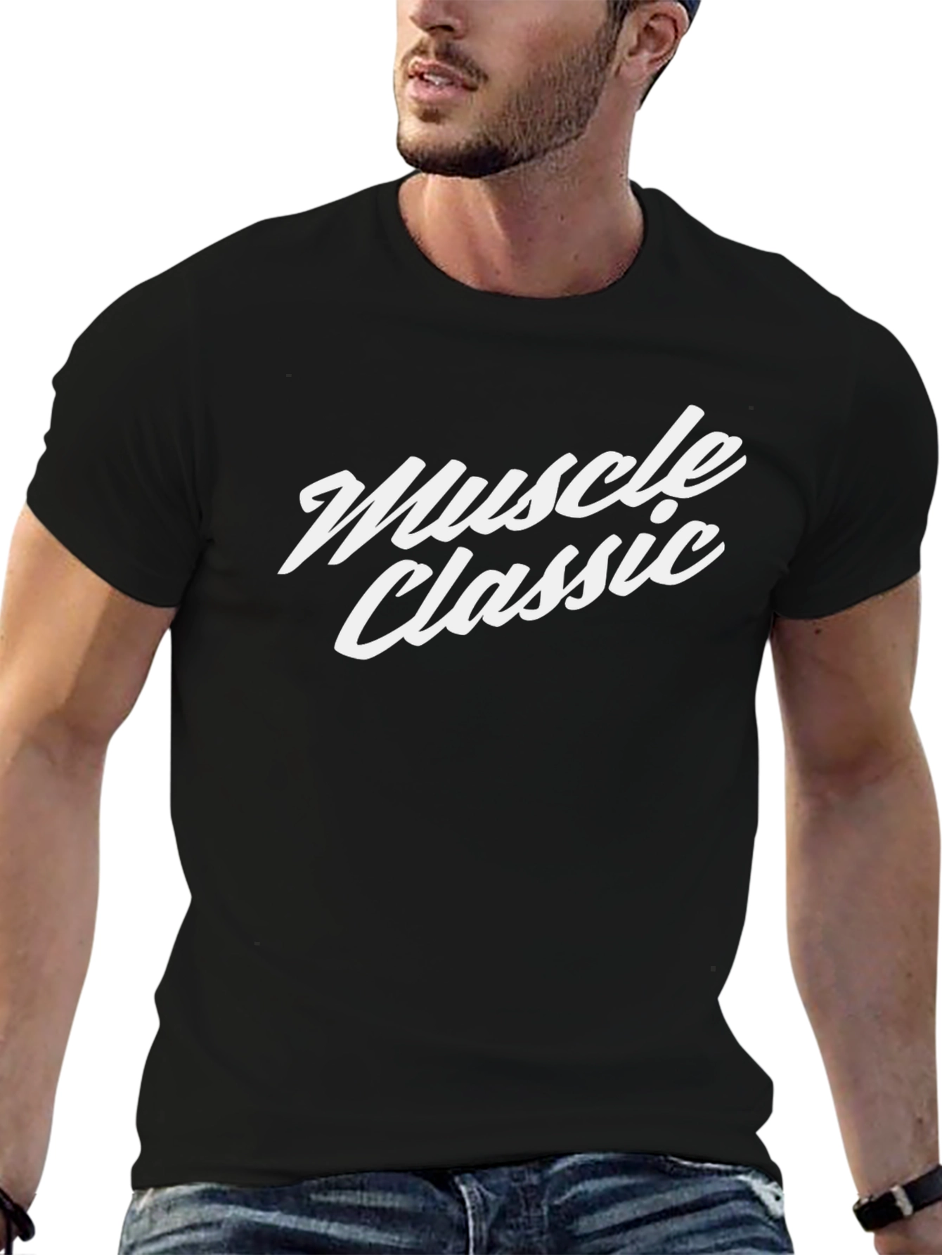 Muscle Classic Black T-Shirt - Premium Cotton