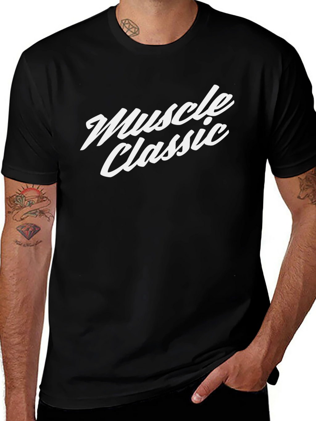Muscle Classic Black T-Shirt - Premium Cotton