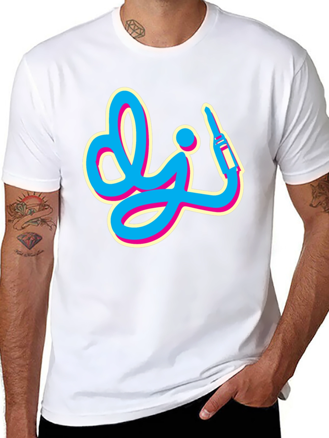 Retro DJ Graphic Tee - Black