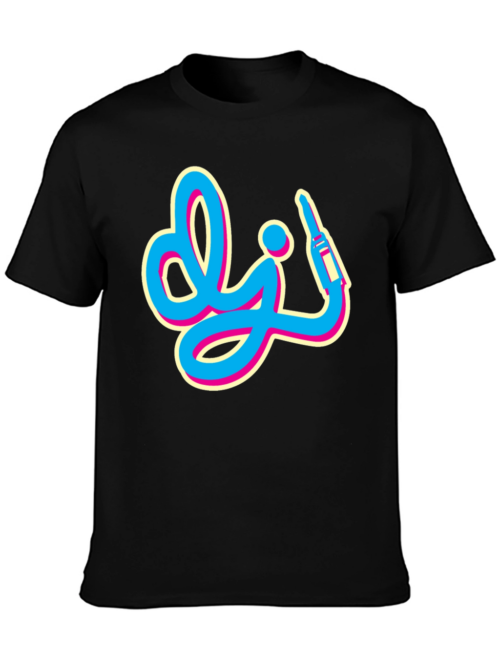 Retro DJ Graphic Tee - Black