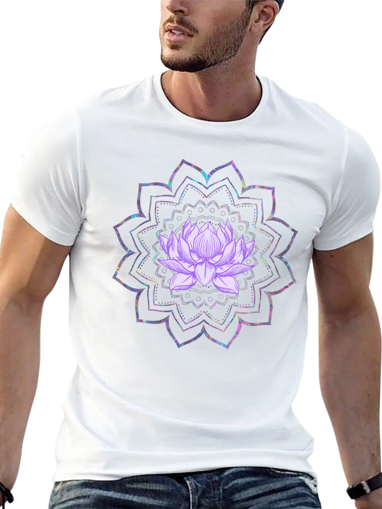 Lotus Mandala Graphic Tee - Black