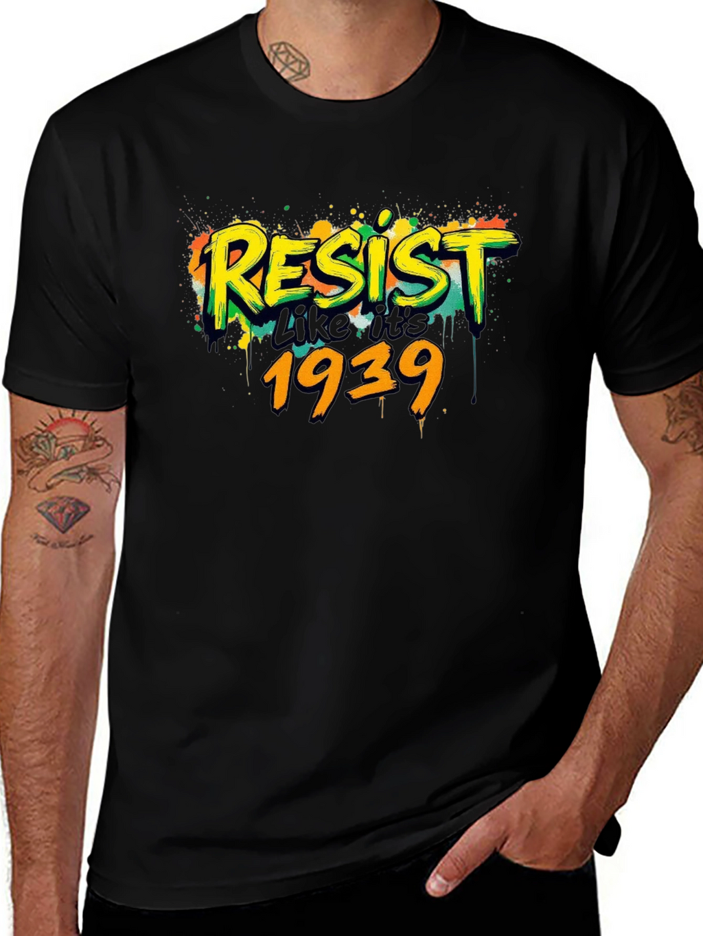 Resist Like Its 1939 Black Graphic Tee