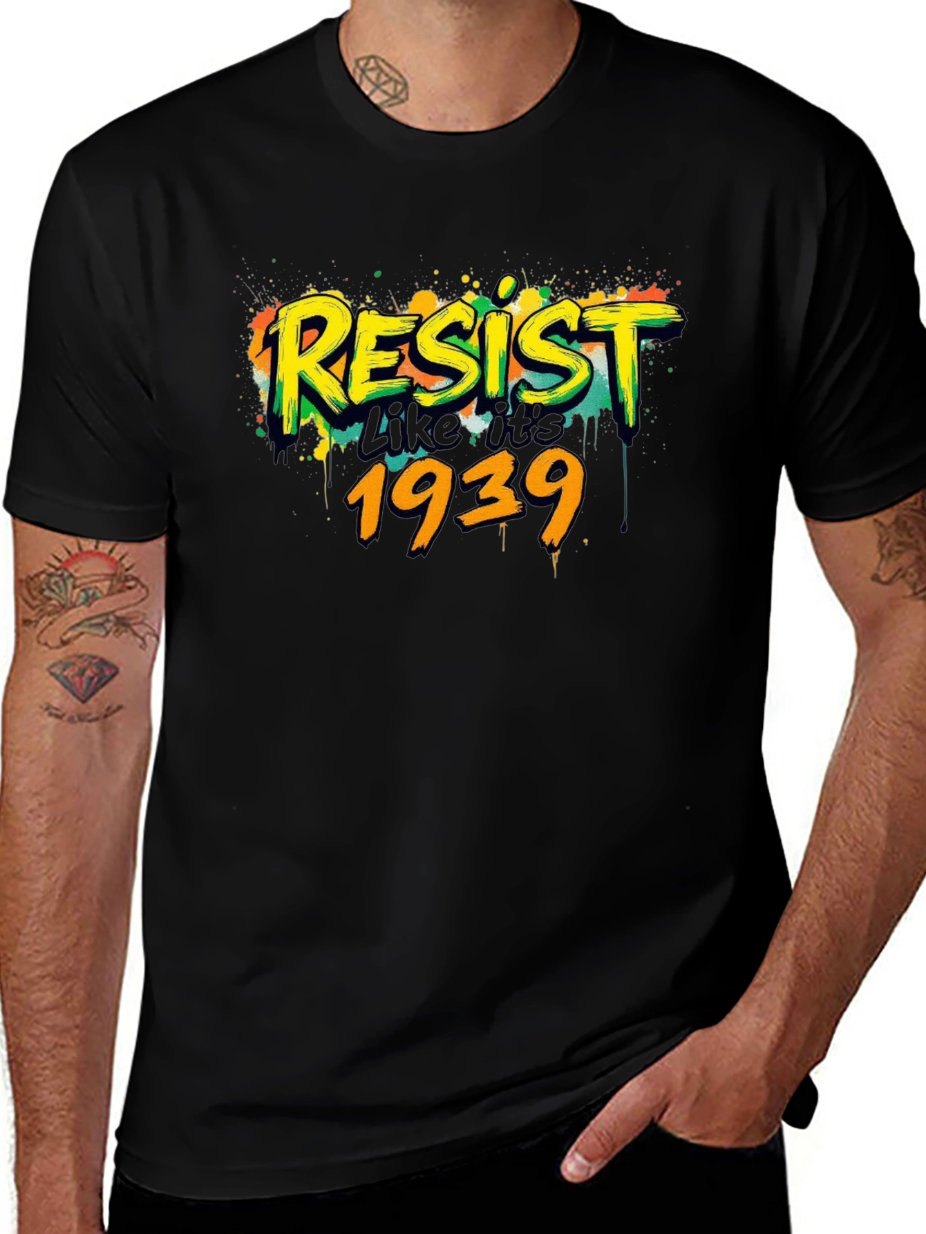 Resist Like Its 1939 Black Graphic Tee