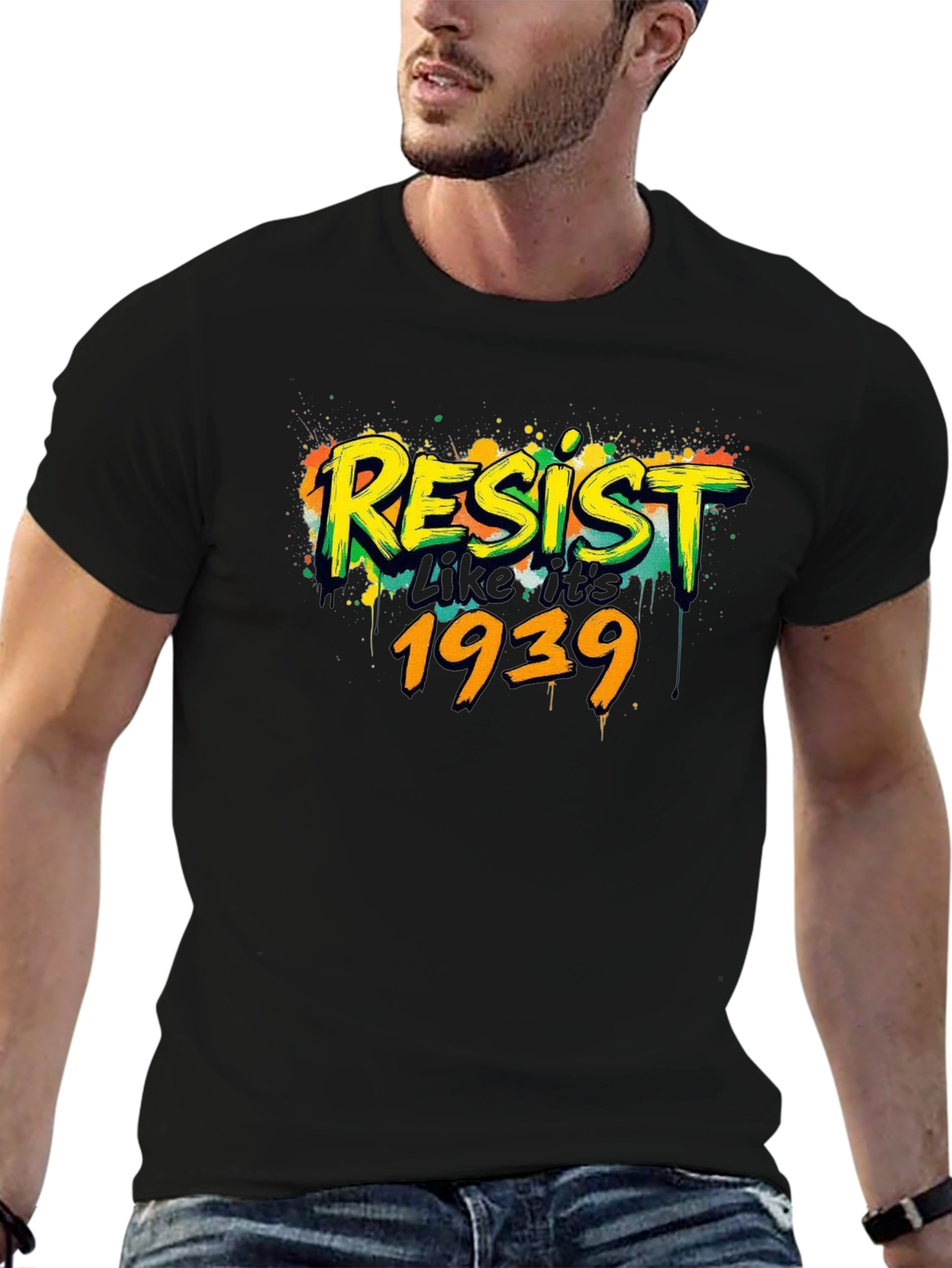 Resist Like Its 1939 Black Graphic Tee