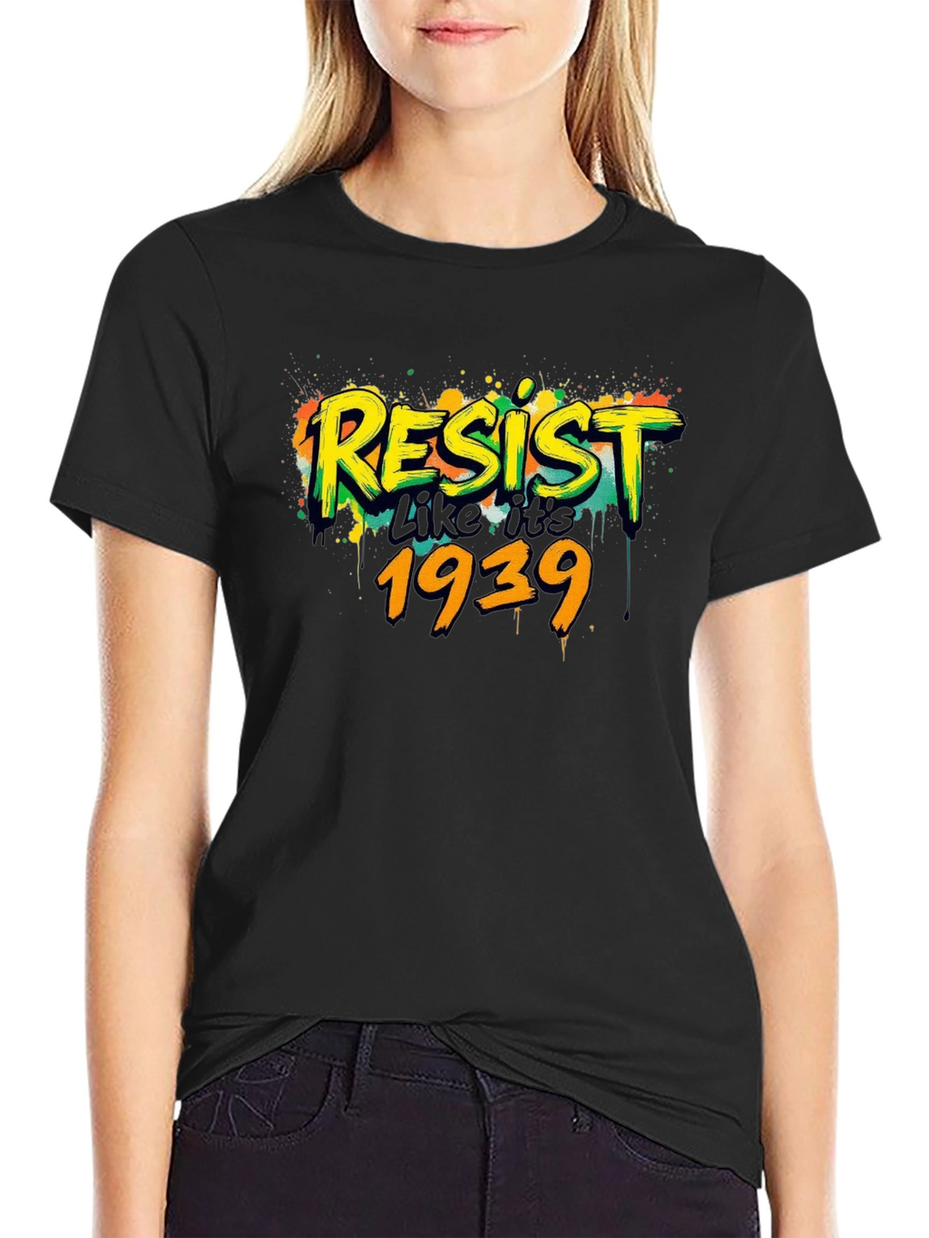 Resist Like Its 1939 Black Graphic Tee