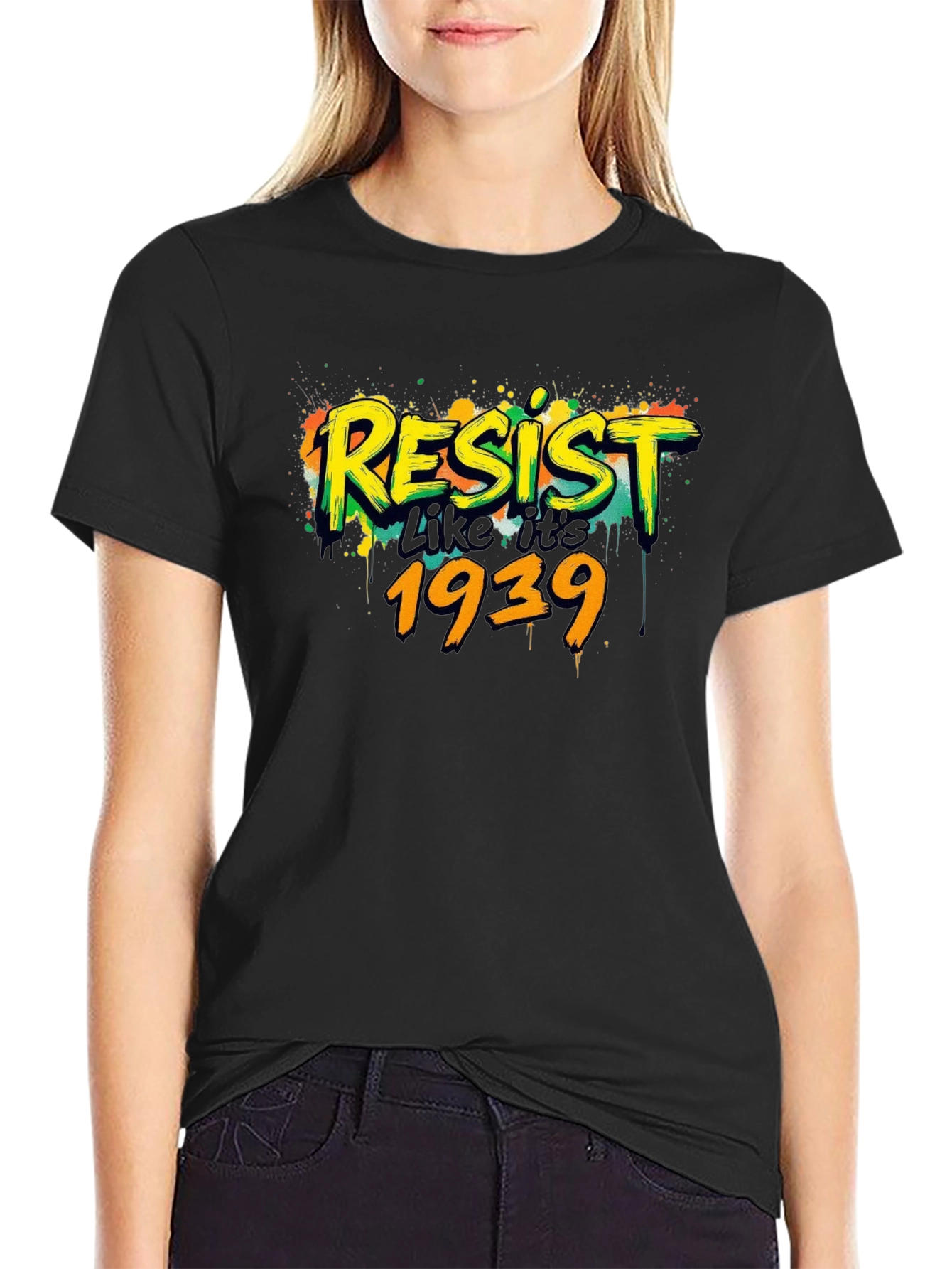 Resist Like Its 1939 Black Graphic Tee