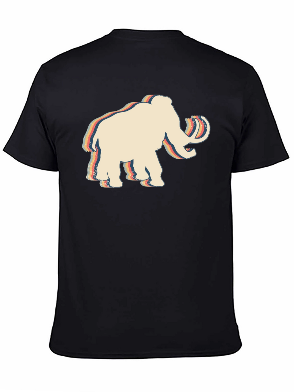 Retro Mammoth Graphic T-Shirt - Black