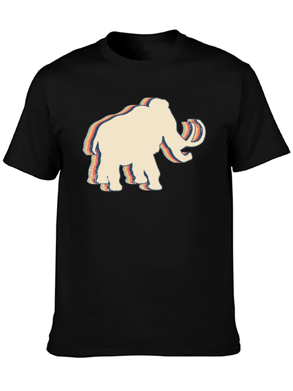 Retro Mammoth Graphic T-Shirt - Black