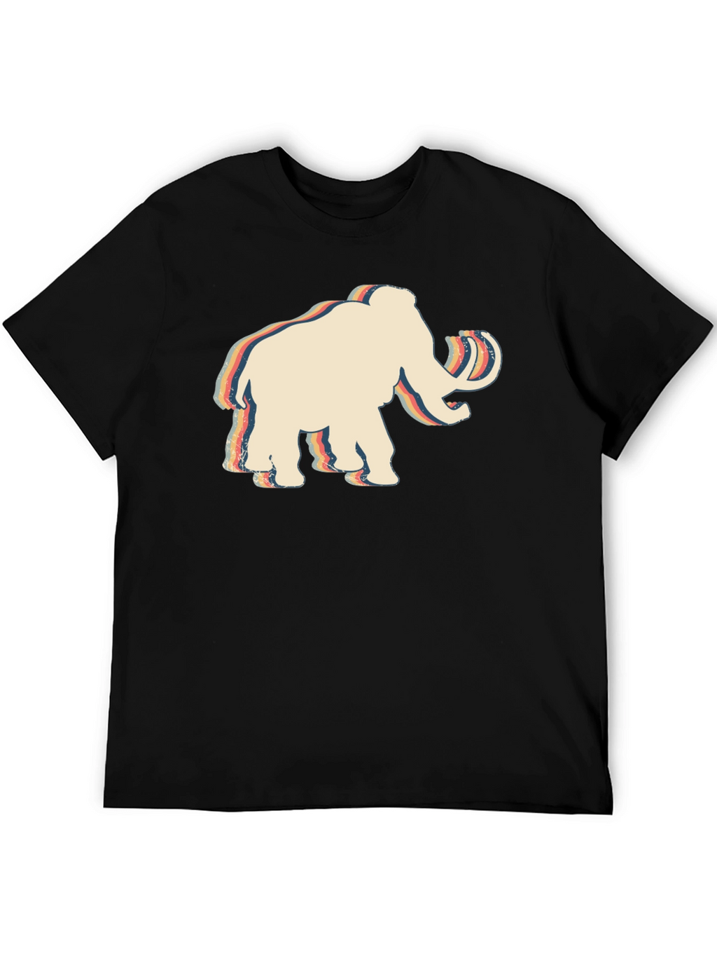 Retro Mammoth Graphic T-Shirt - Black