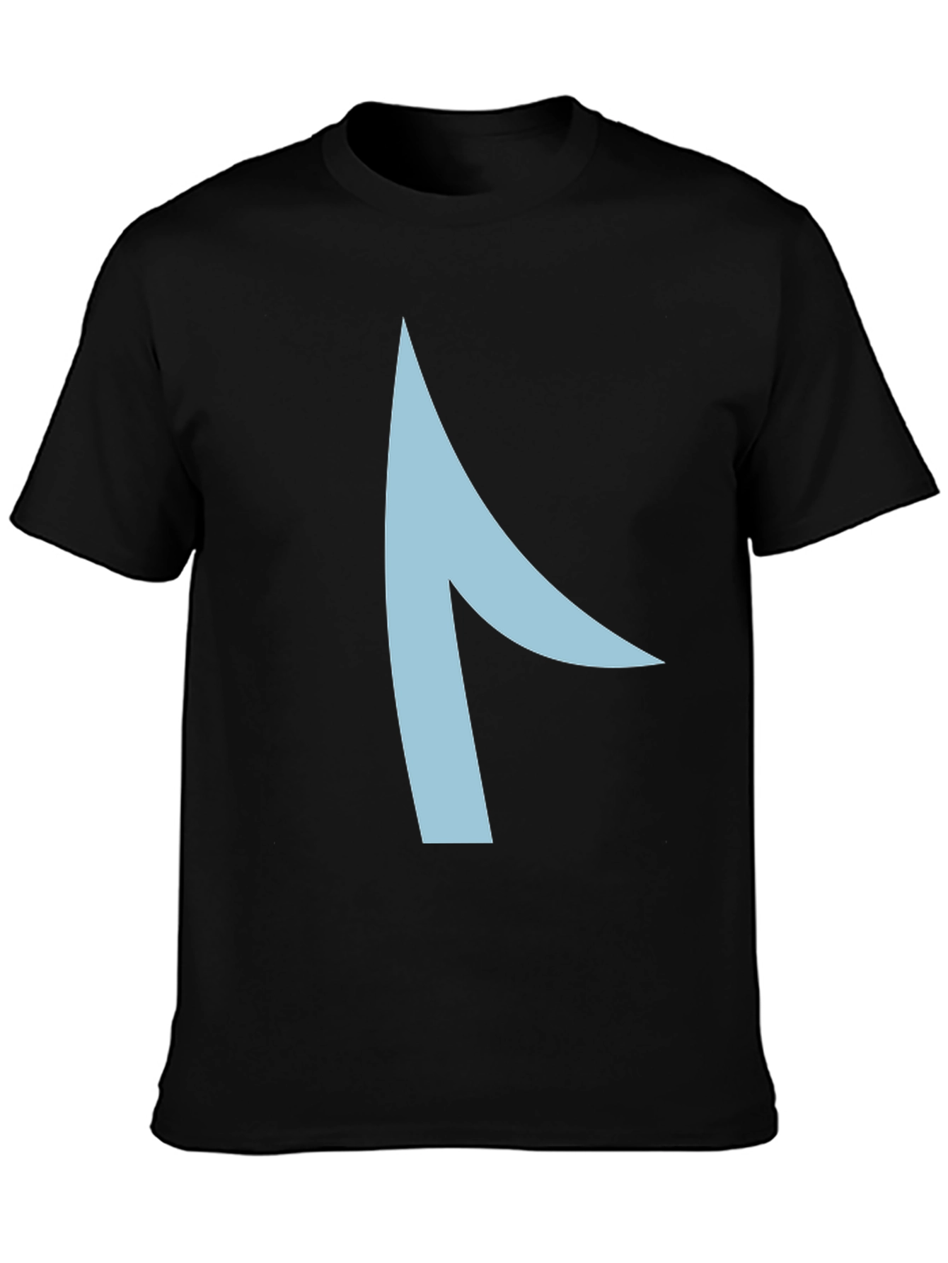 Modern Graphic Tee - Asymmetrical Light Blue Design