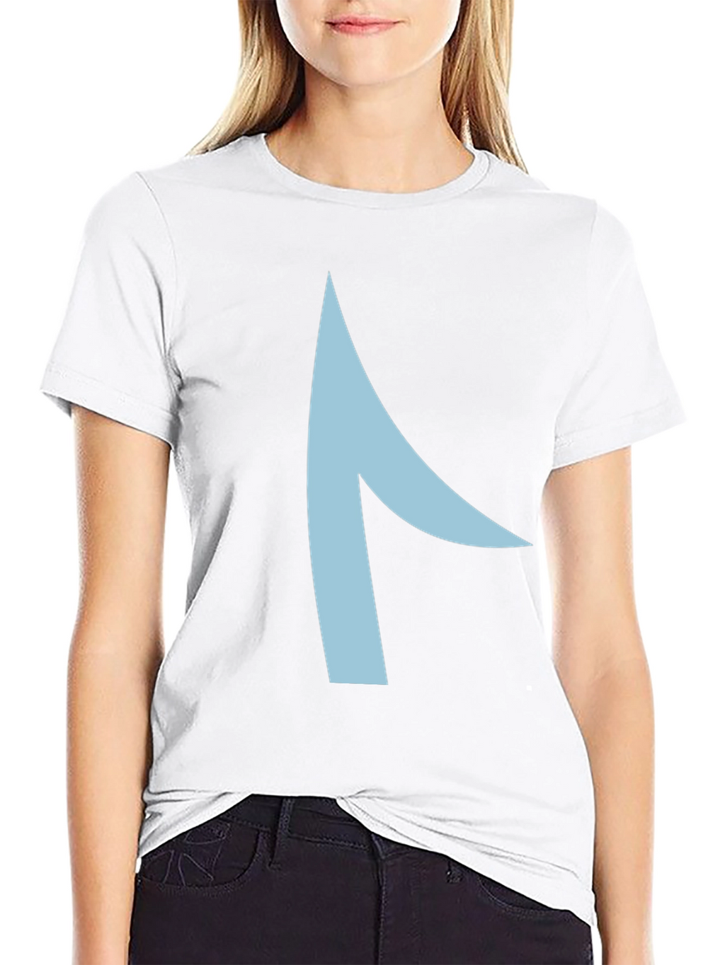 Modern Graphic Tee - Asymmetrical Light Blue Design