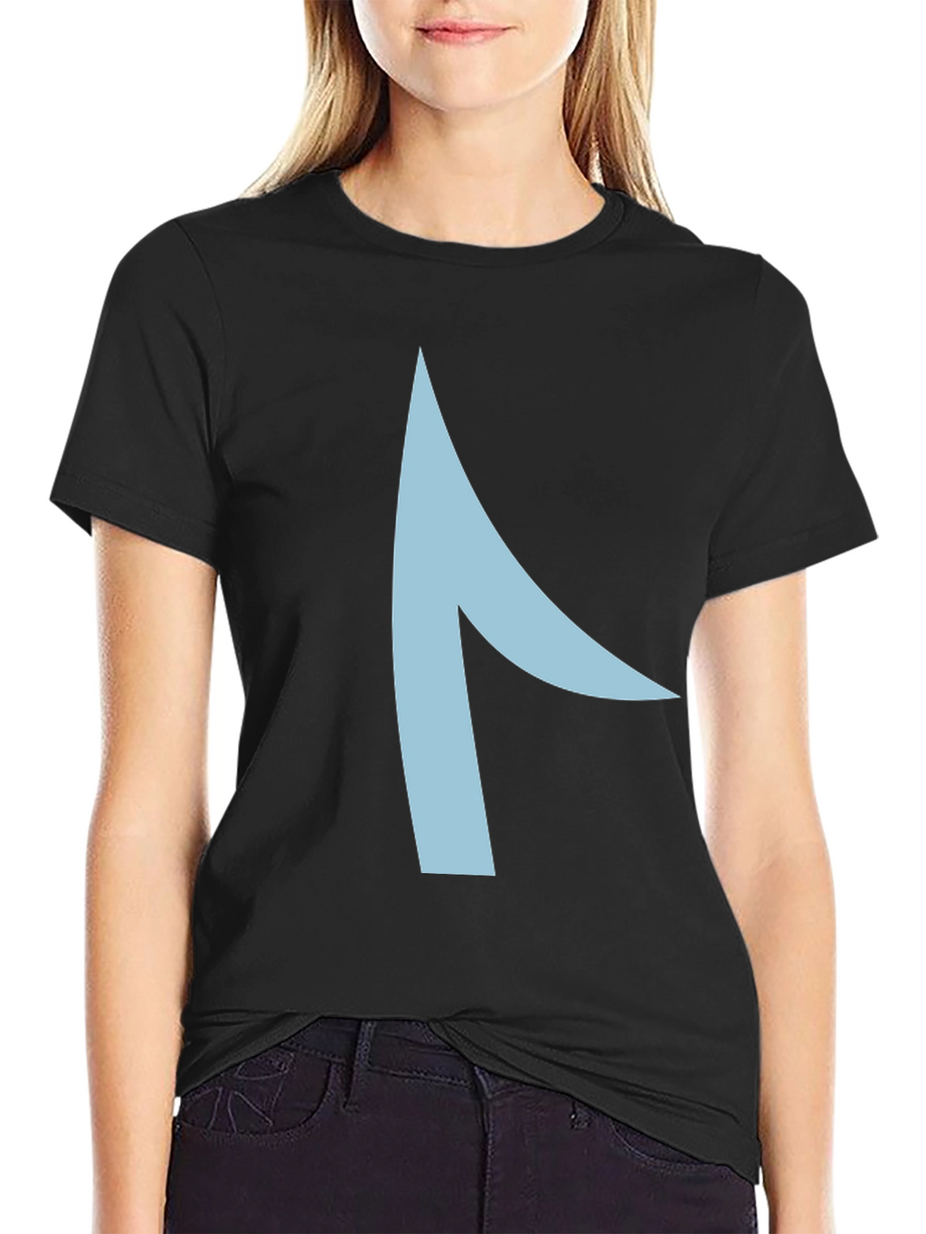 Modern Graphic Tee - Asymmetrical Light Blue Design