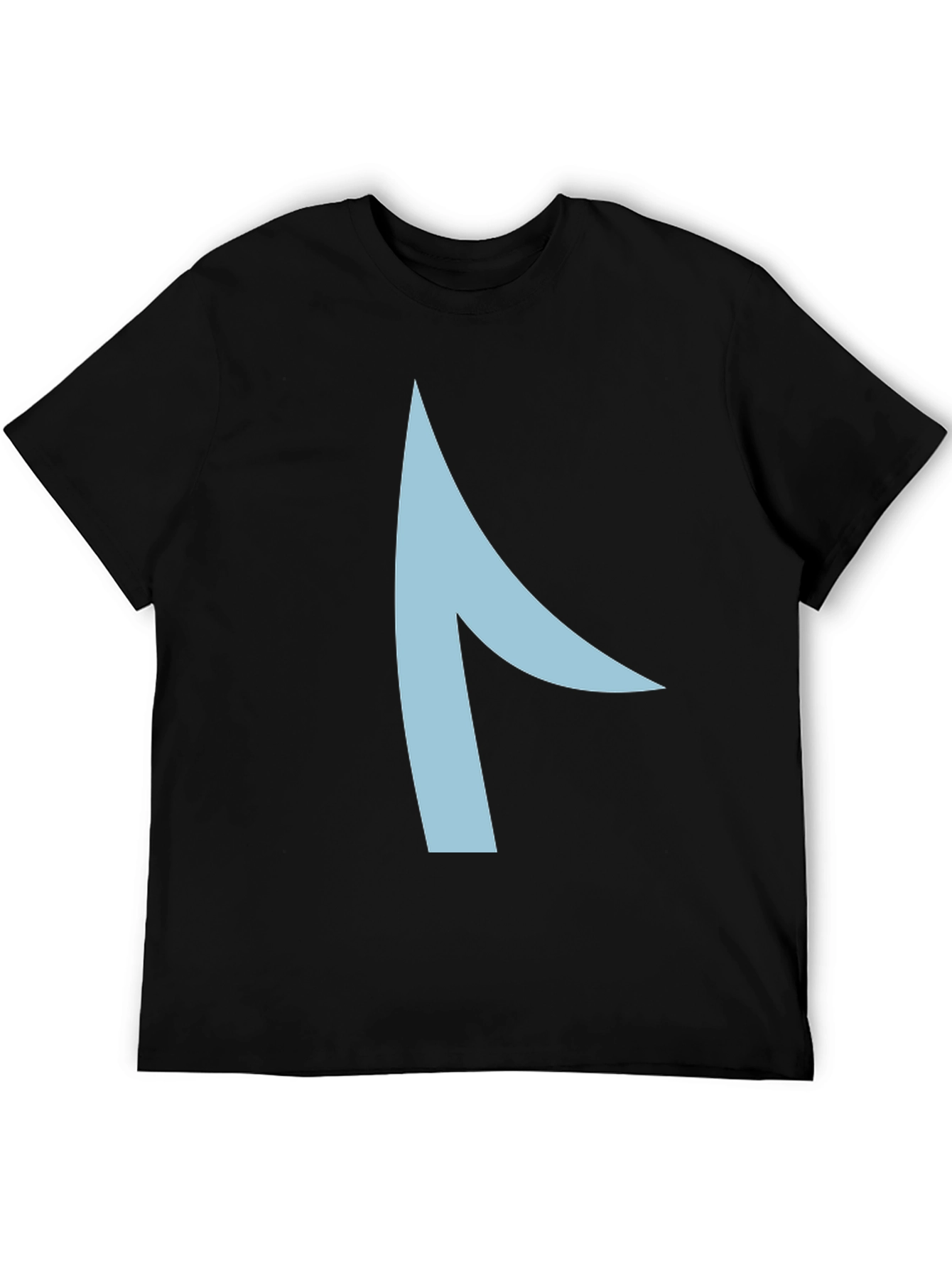 Modern Graphic Tee - Asymmetrical Light Blue Design